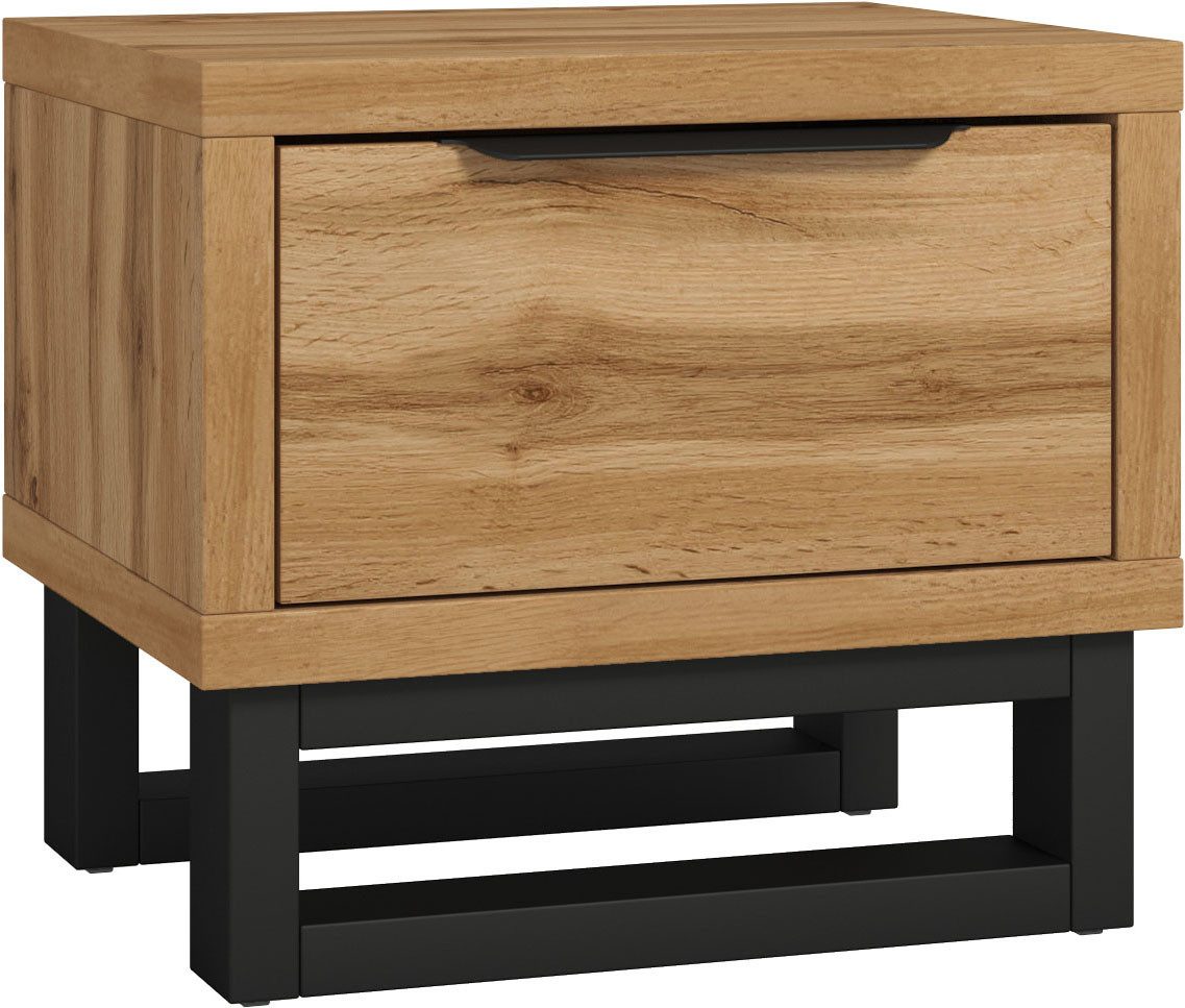Home affaire Nachtkommode Bronne, Breite 55 cm, Nachttisch mit 1 Schublade, Moderner Nachtschrank, Metallgriff, Füße in Kufenform. Reduzierter Preis € 129,99. Unverbindliche Preisempfehlung € 217,99