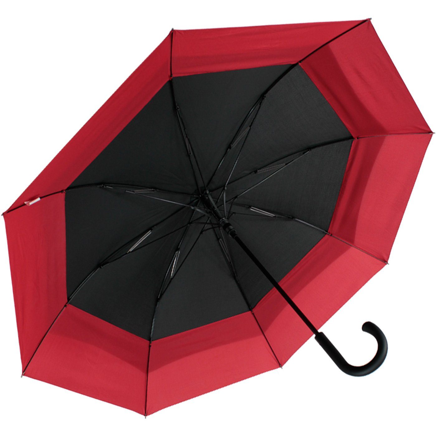 to Schirm Automatik, - mit Move XXL zweifarbig Langregenschirm schwarz-rot iX-brella expandierender