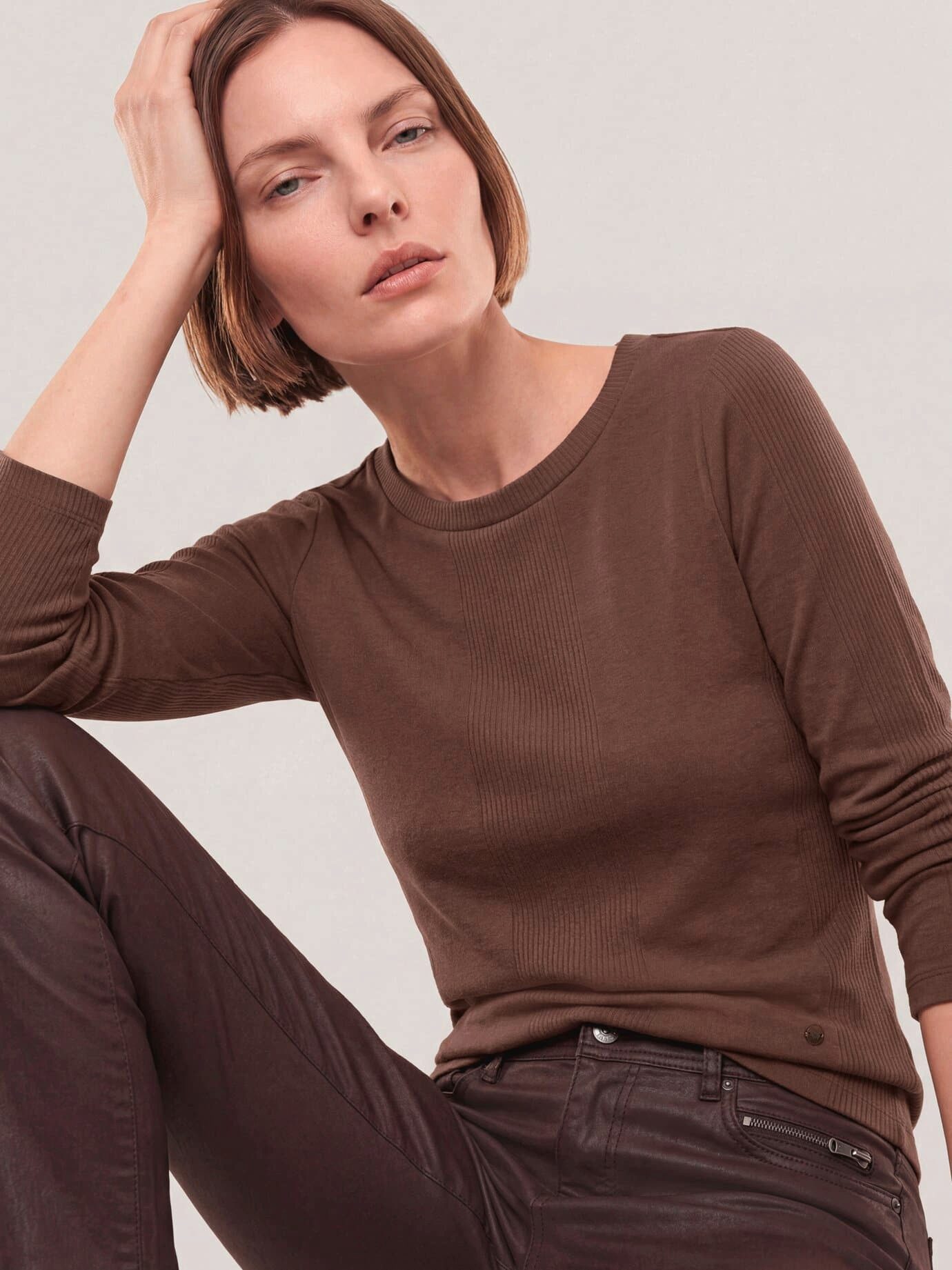 Walbusch Langarmshirt Damen Shirt in Feinstrickoptik Rundhals Langarm, pflegeleicht, atmungsaktiv – Bild 3 von 4