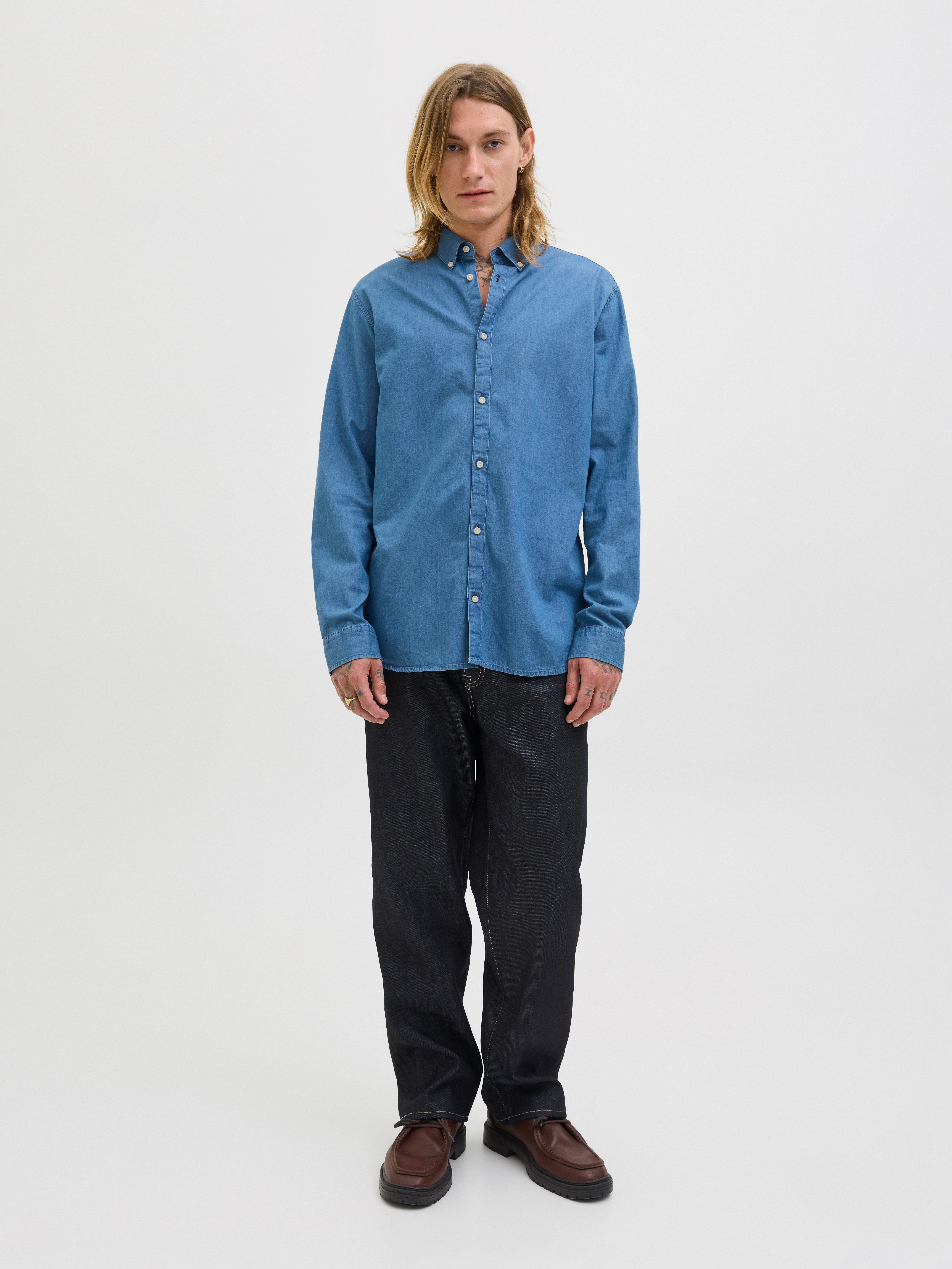 Jack & Jones Langarmhemd JJEPERFECT DENIM SHIRT LS NOOS