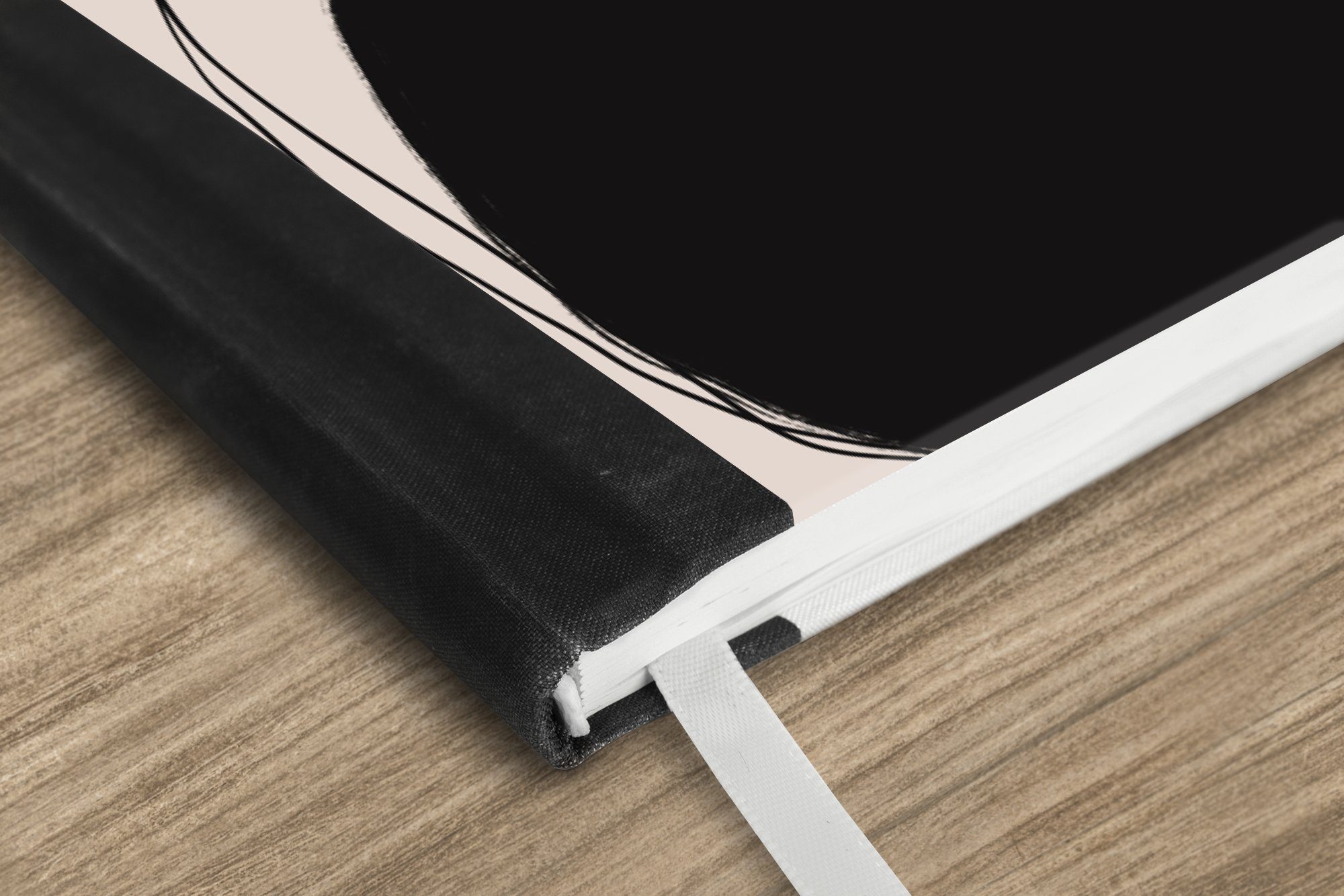 Thumbnail - MuchoWow Notizbuch Pastell - Schwarz - Minimalismus, Notebook, Notizblock a5, Tagebuch, Journal Liniert