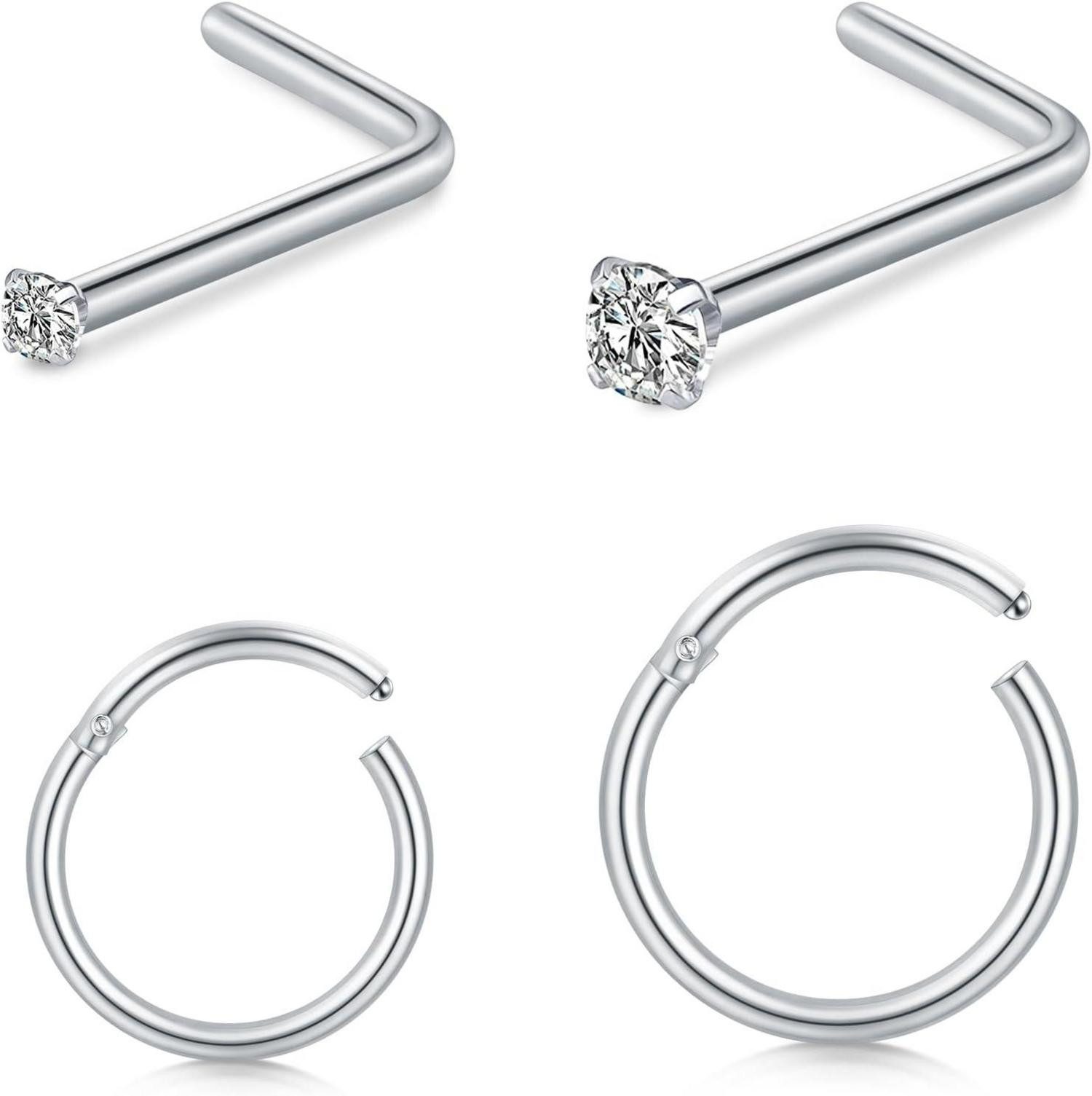 Nasenpiercing Nasenpiercing Ring Chirurgenstahl Segmentring Clicker 18G 16G 8MM 10MM