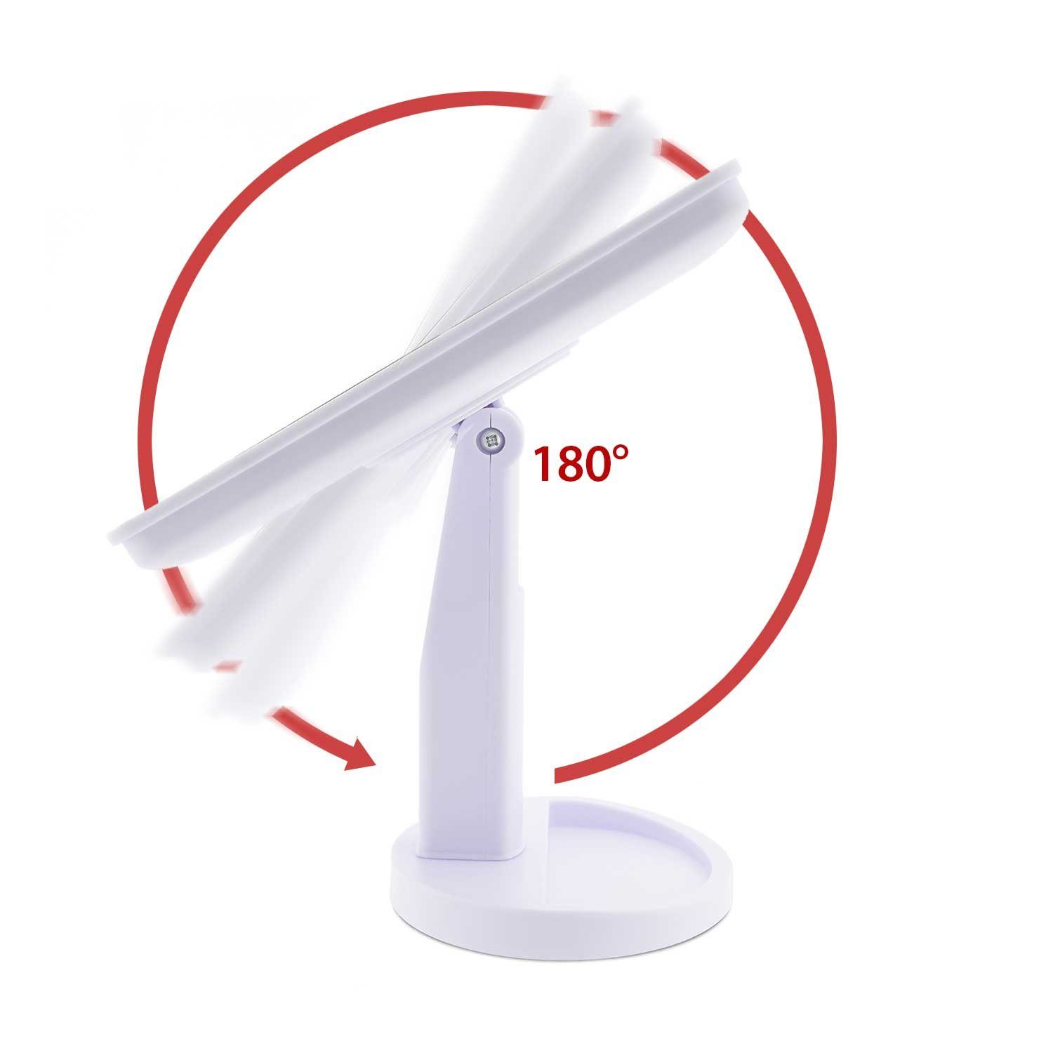 (1-St) 1808 T24 16 Kosmetikspiegel LED Kosmetikspießel Tageslicht LED-Leuchten drehbar