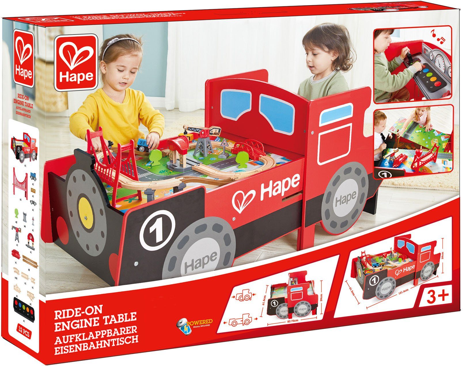 Hape Spieltisch Aufklappbarer Eisenbahntisch, mit lustigen günstig online kaufen