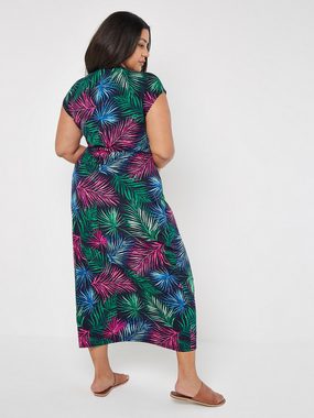 Apricot Maxikleid Tropical Palm Maxi Wrap Dress, in Wickeloptik, mit Blumendruck