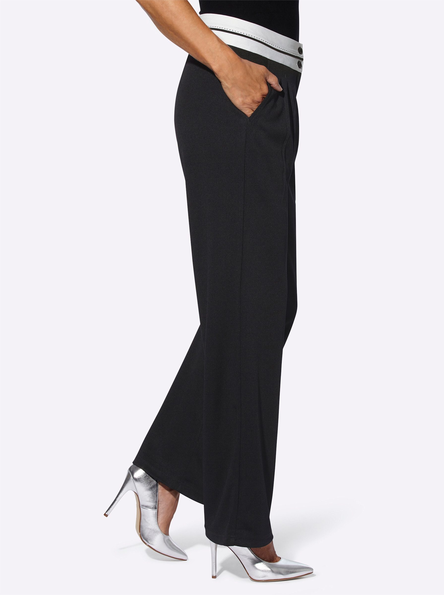 Sieh an! Jerseyhose Bundfaltenhose Innenbeinlänge ca. günstig online kaufen