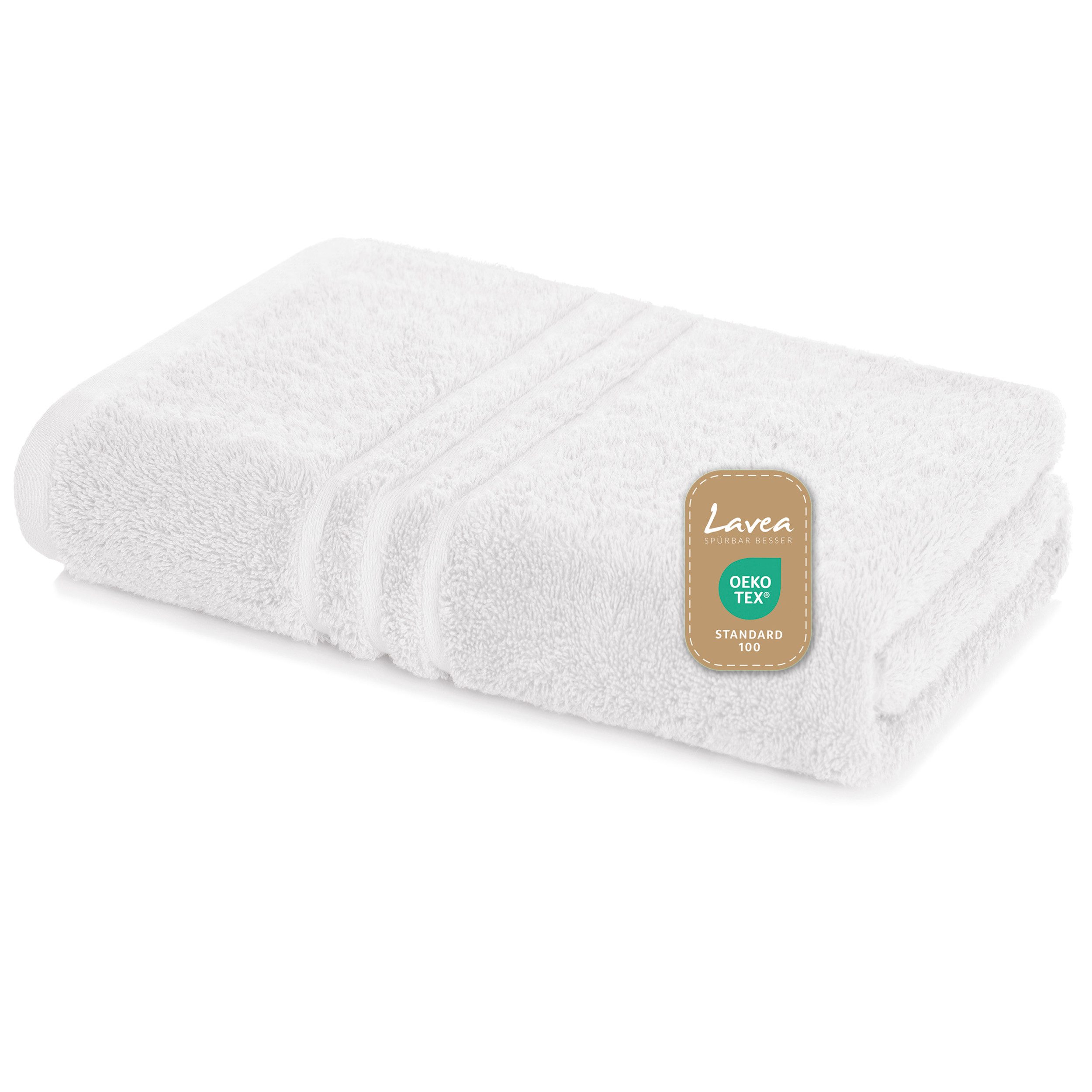 Lavea Badetuch Duschtuch 100x150 cm Elena Frottee Duschhandtuch, 100% Baumwolle, 500 g/m² Frottier, weich & saugstark, pflegeleicht