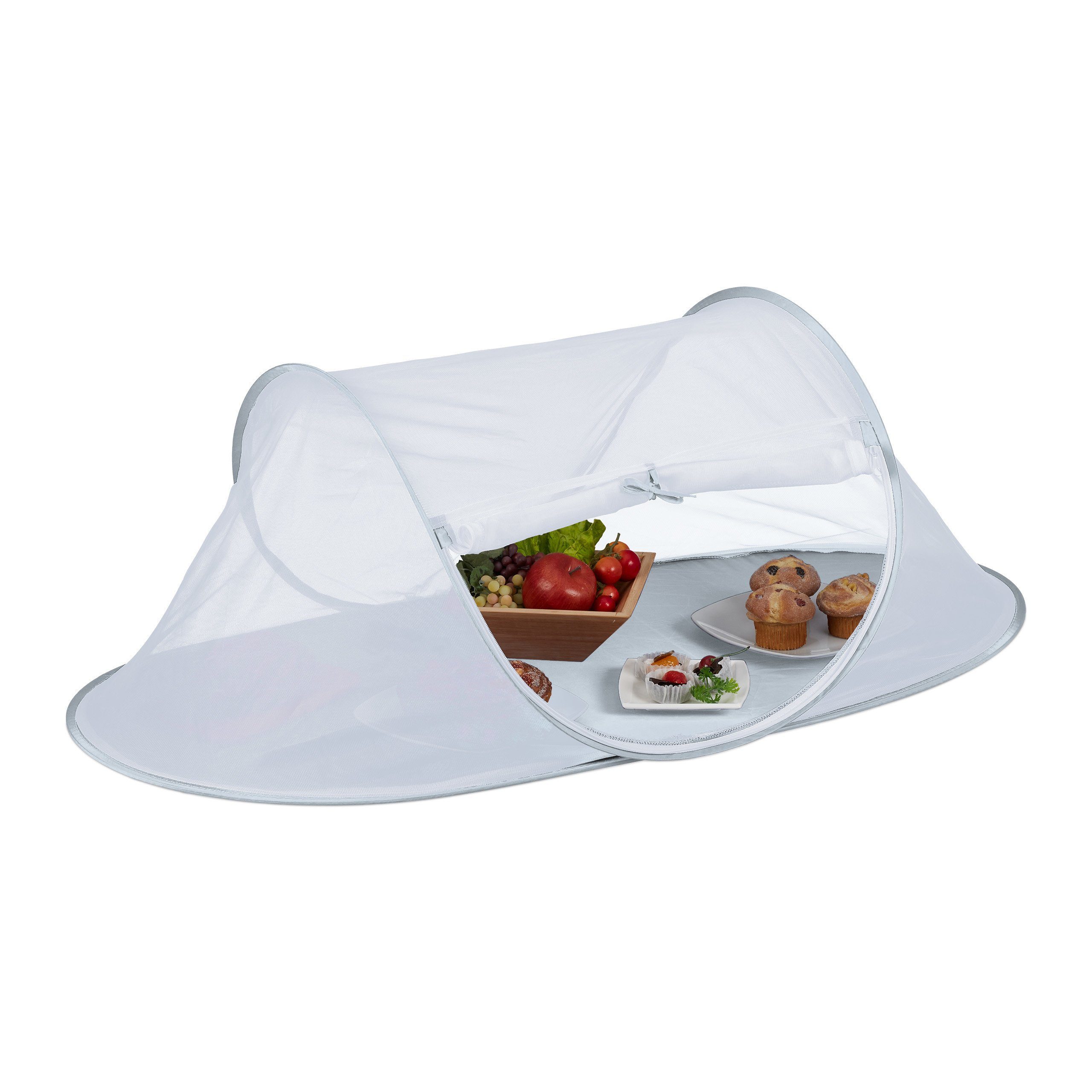 relaxdays Schutzhaube Fliegenhaube für Lebensmittel grau,(1-tlg)