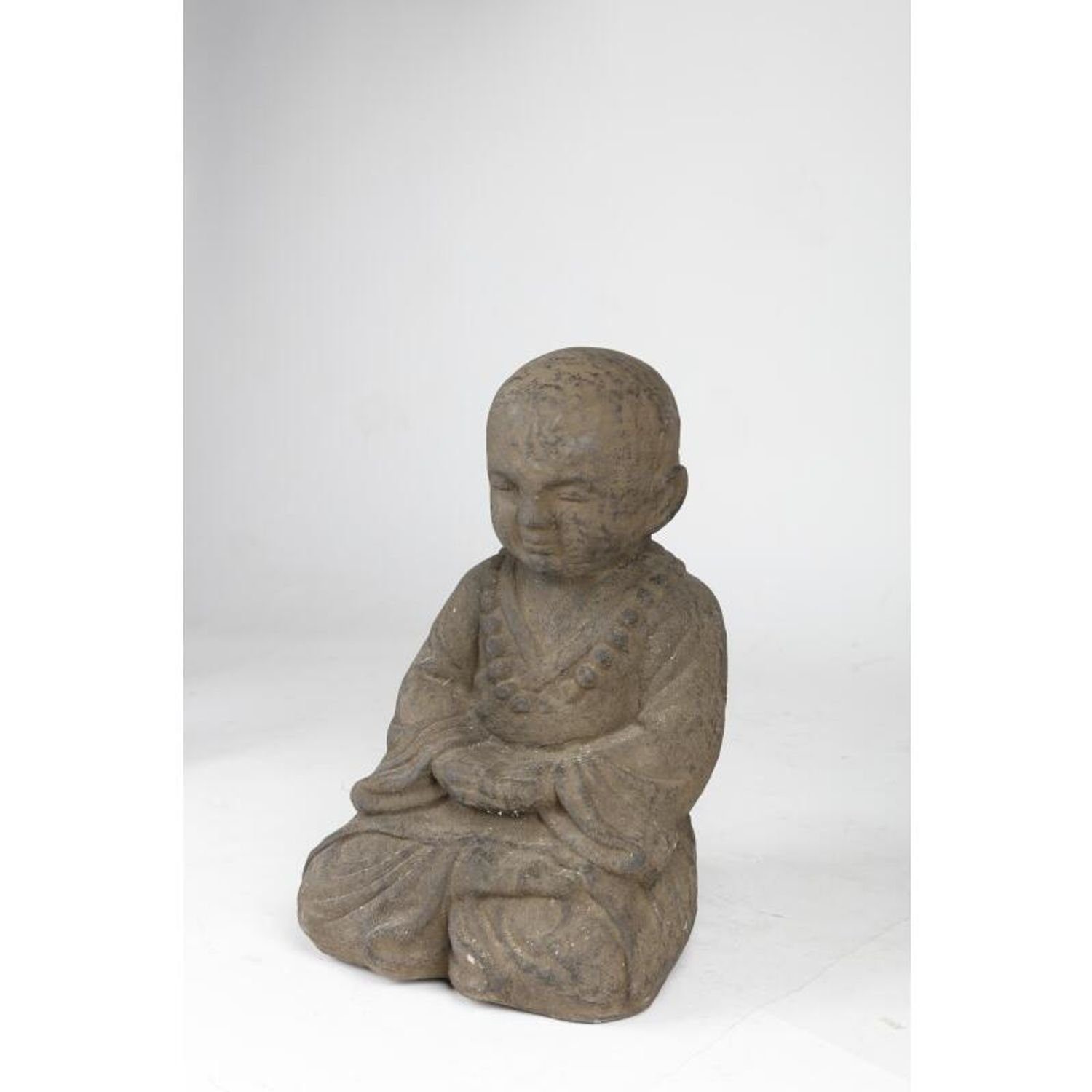 BURI Dekofigur Shaolin Buddha H 45cm aus Beton Deko Statue Figur Skulptur Buddhafigur