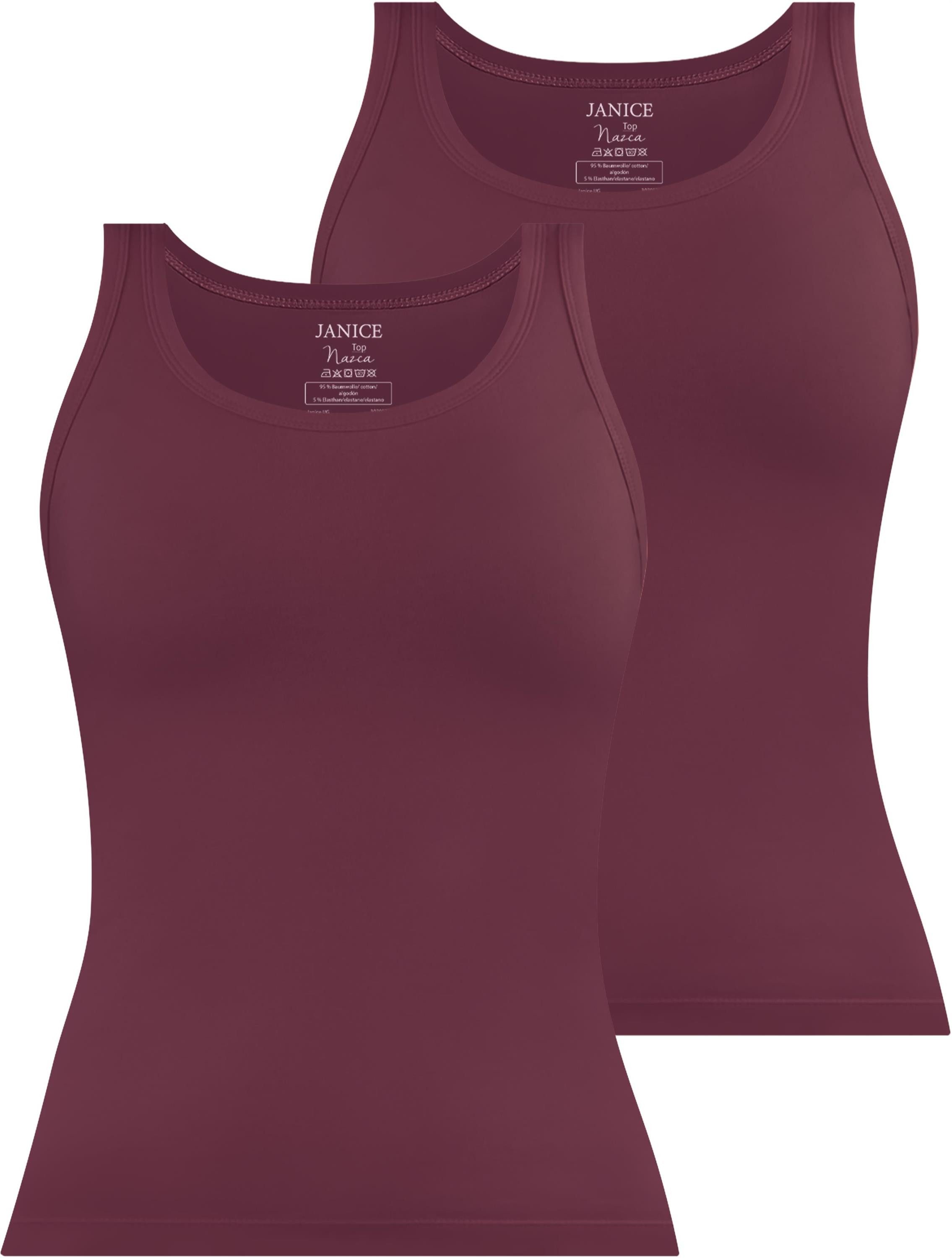 Janice Tanktop 2 x Damen Top Nazca Trägertop aus Baumwolle