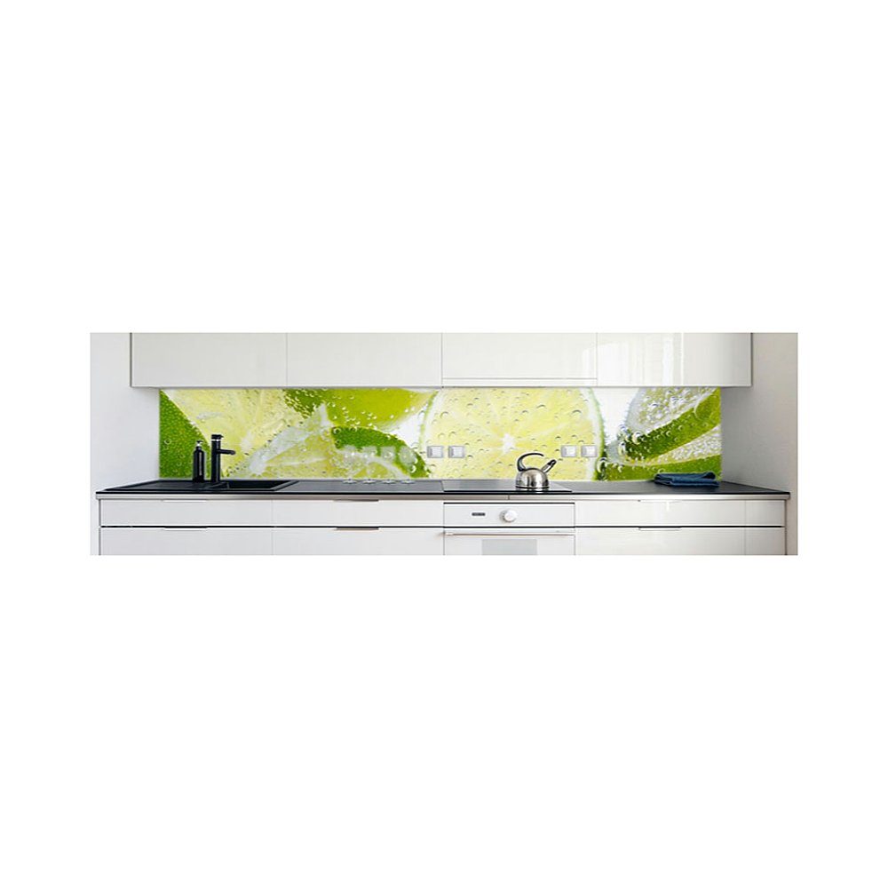 DRUCK-EXPERT 0,4 mm Fresh Küchenrückwand Premium selbstklebend Hart-PVC Lemon Küchenrückwand