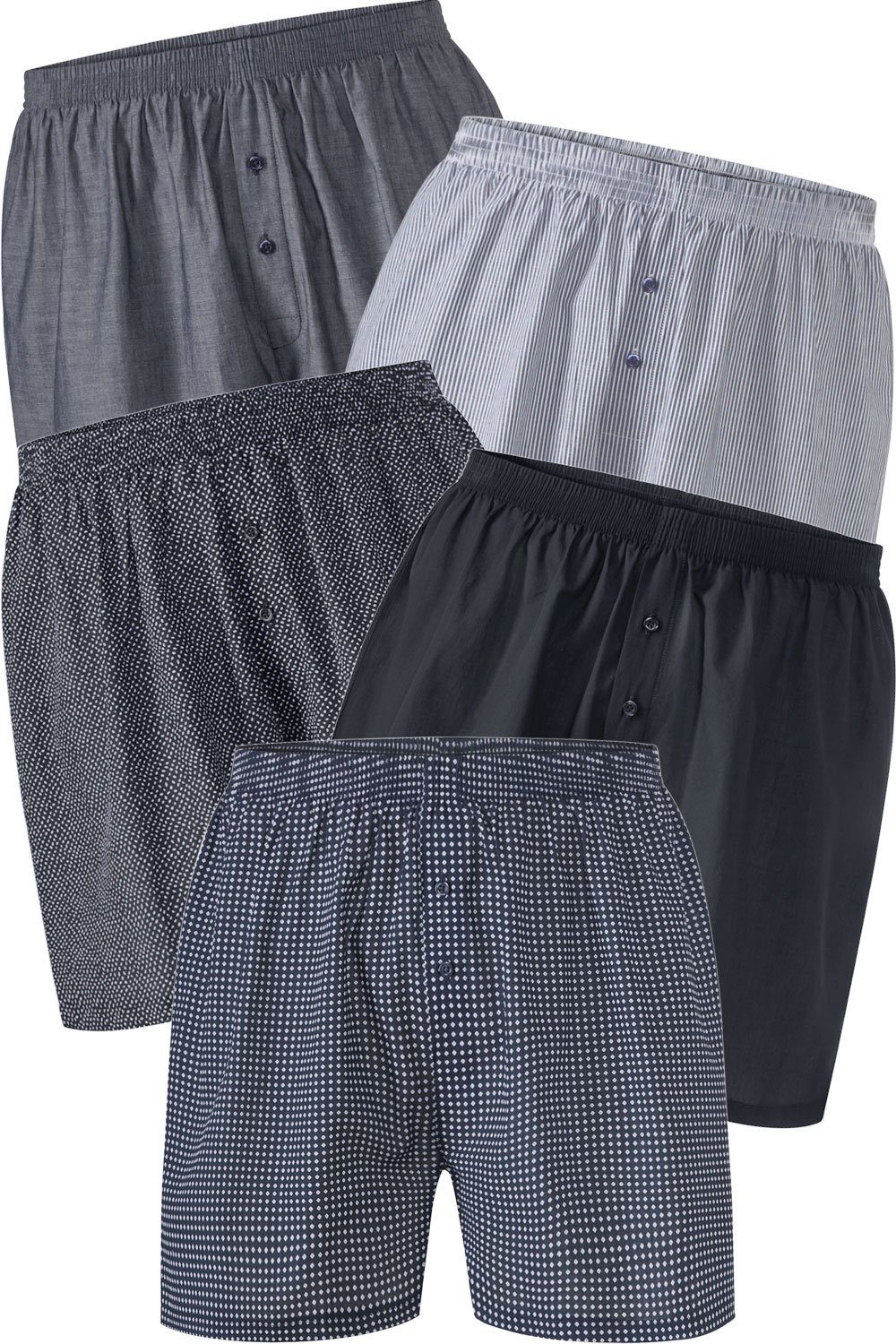 HENSON&HENSON Boxershorts reiner in (Packung, weitem Bequem-Schnitt aus 5er-Pack) Baumwolle