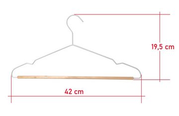 KS-Direkt Kleiderbügel Kleiderbügel aus Metall & Holz Garderobenbügel, (8-tlg), aus Metall kombiniert mit cremefarbenem Holz