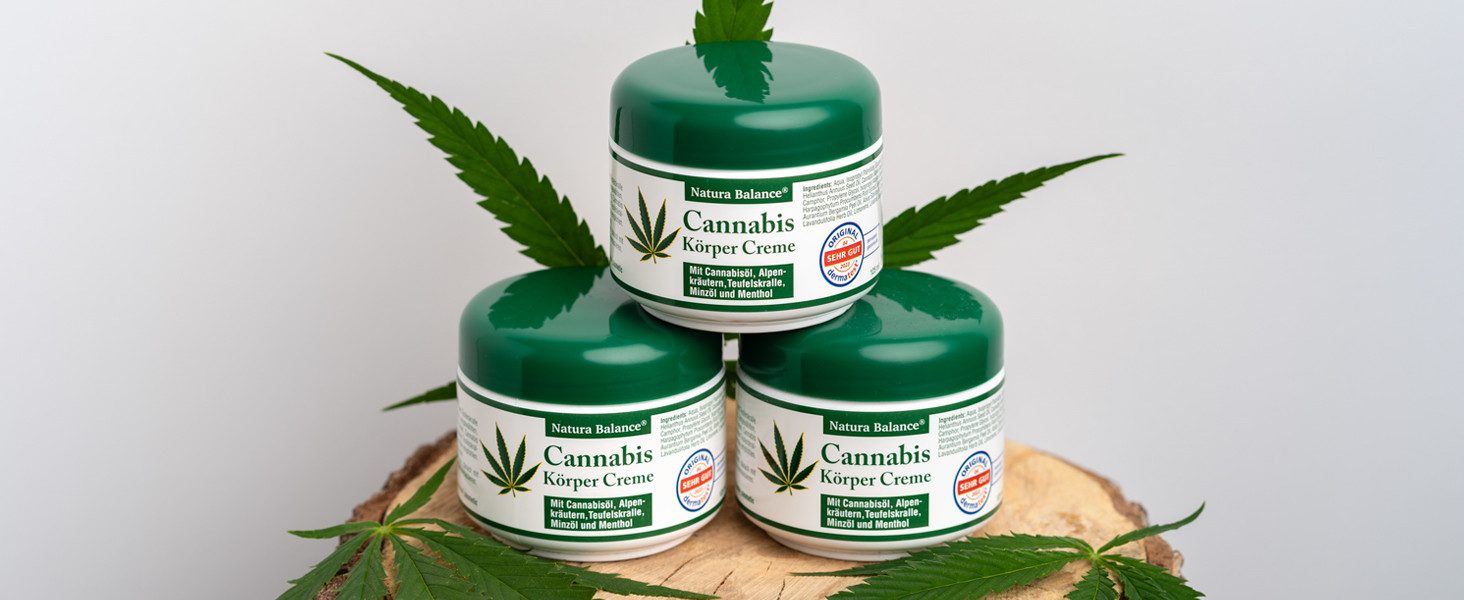 Natura Balance Körpercreme 3 Dosen a 125ml Cannabis Körper Creme Alpenkräuter Salbe