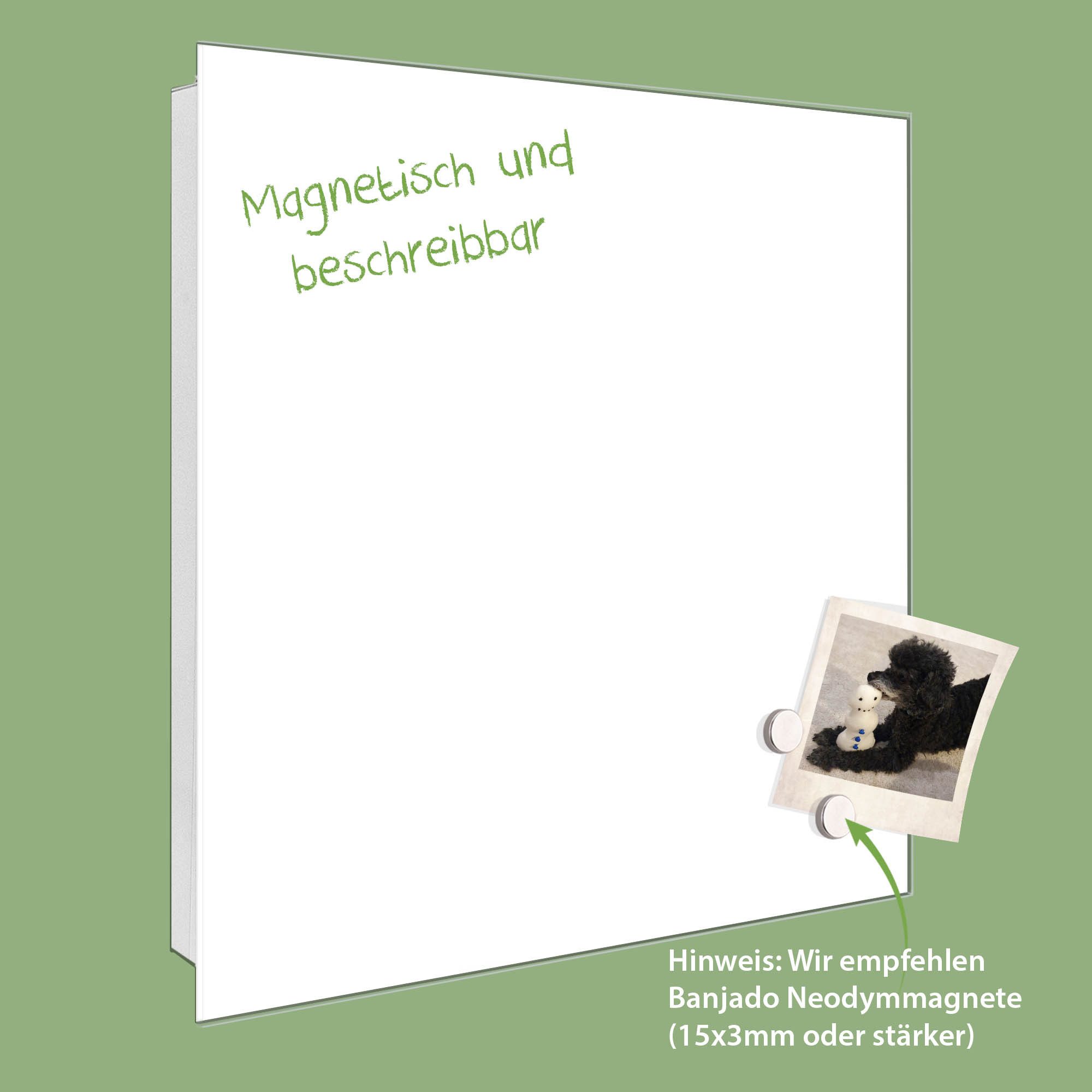 banjado Schlüsselkasten Glas Weiß (Stahl Gehäuse, mit 50 Haken), 30 x 30 x günstig online kaufen