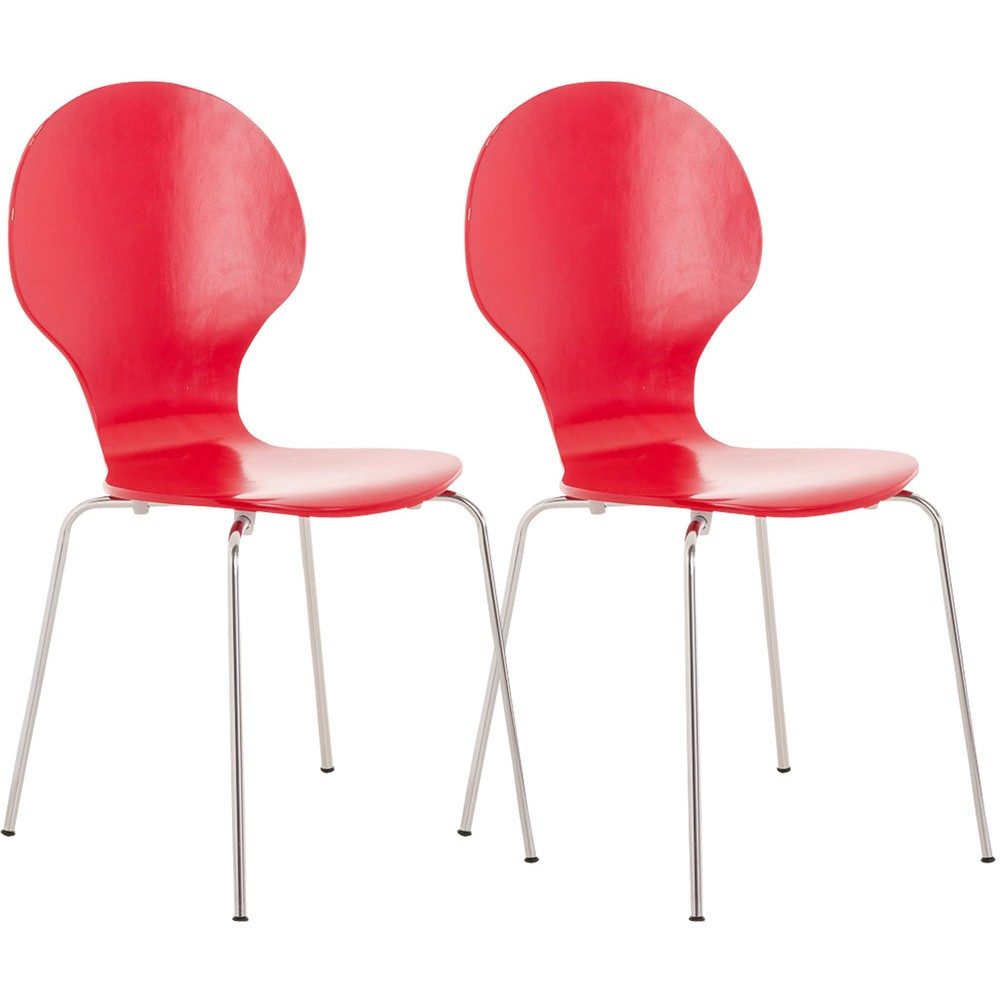 CLP Besucherstuhl Stapelstuhl Konferenzstuhl Holzschalenstuhl (Spar-Set, 2 St), stapelbar, ergonomische Sitzschale, bis 120 kg