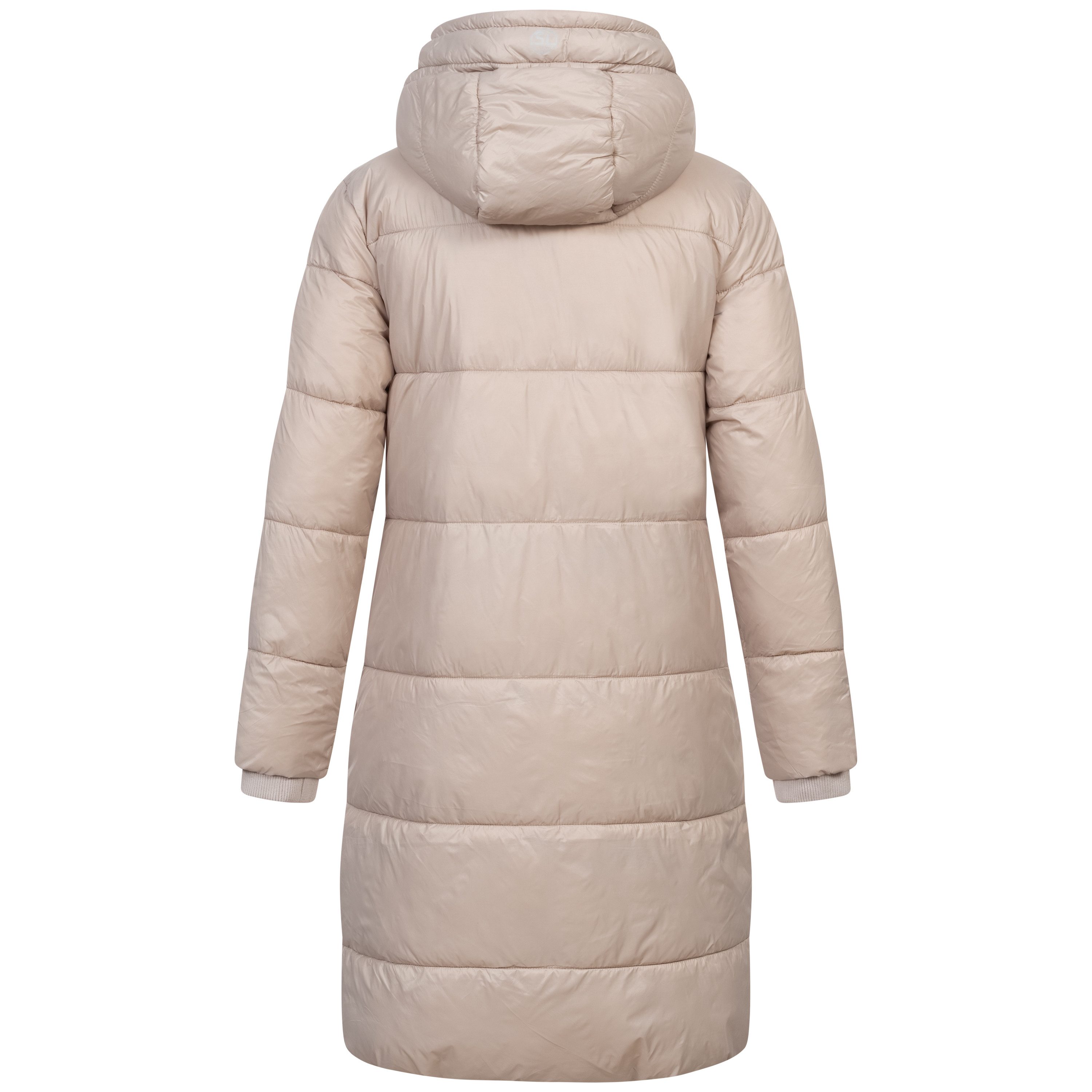 SUBLEVEL Steppjacke Damen Mantel mit Kapuze extra lange Winter Jacke Parka