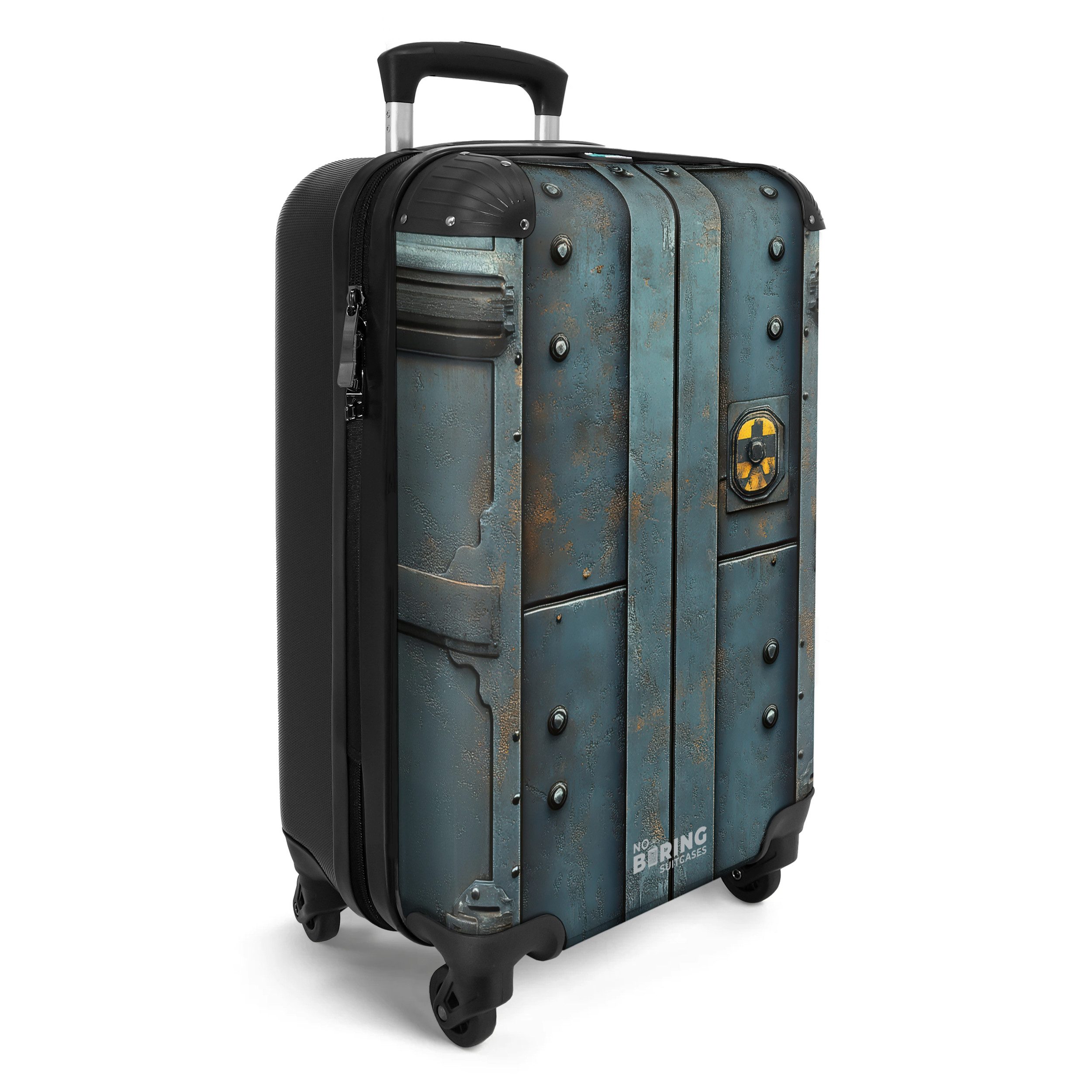 NoBoringSuitcases.com© Hartschalen-Trolley Gepanzerte Tür mit Atomwarnsymbo günstig online kaufen