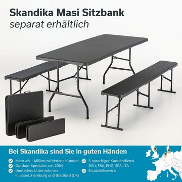 Skandika Campingtisch Masi Klapptisch (schwarz), 2 Sitzbänke bis 300 kg, Gartentisch bis 200 kg belastbar