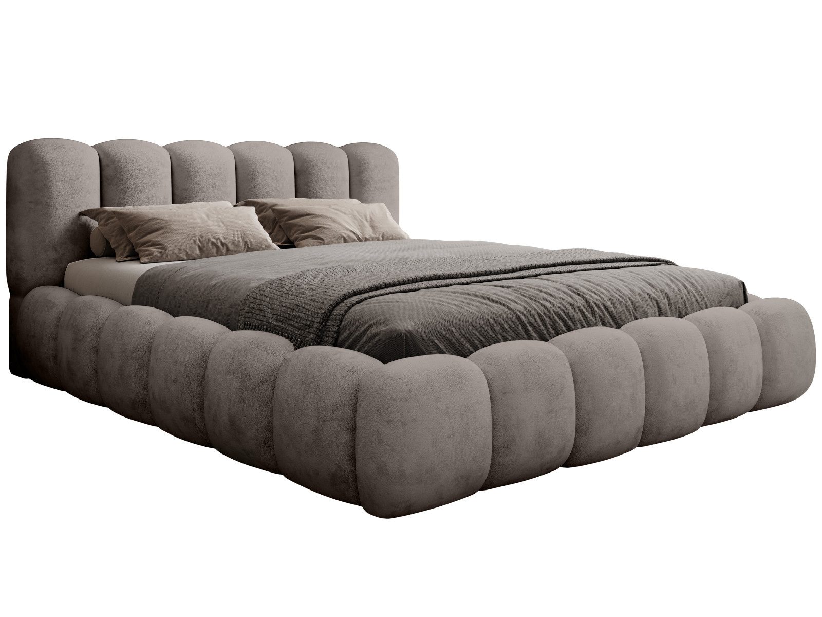 yourhouse24 Polsterbett Designer Dallas mit Bettkasten und Lattenrost (Bettgestell mit Lattenrost und Bettkasten), Veloursstoff, Steppkopfteil, Bettkasten, pflegeleicht, stilvoll