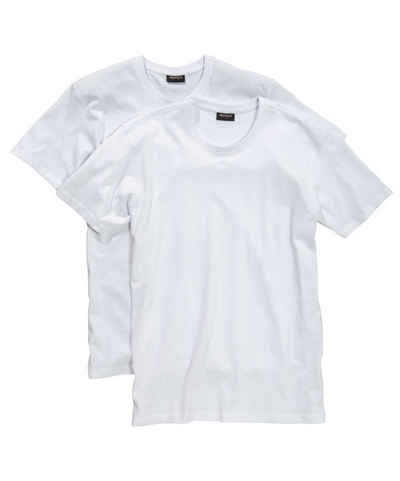 redfield Rundhalsshirt Redfield T-Shirt mit Rundhalsauschnitt im Doppelpack in weiß