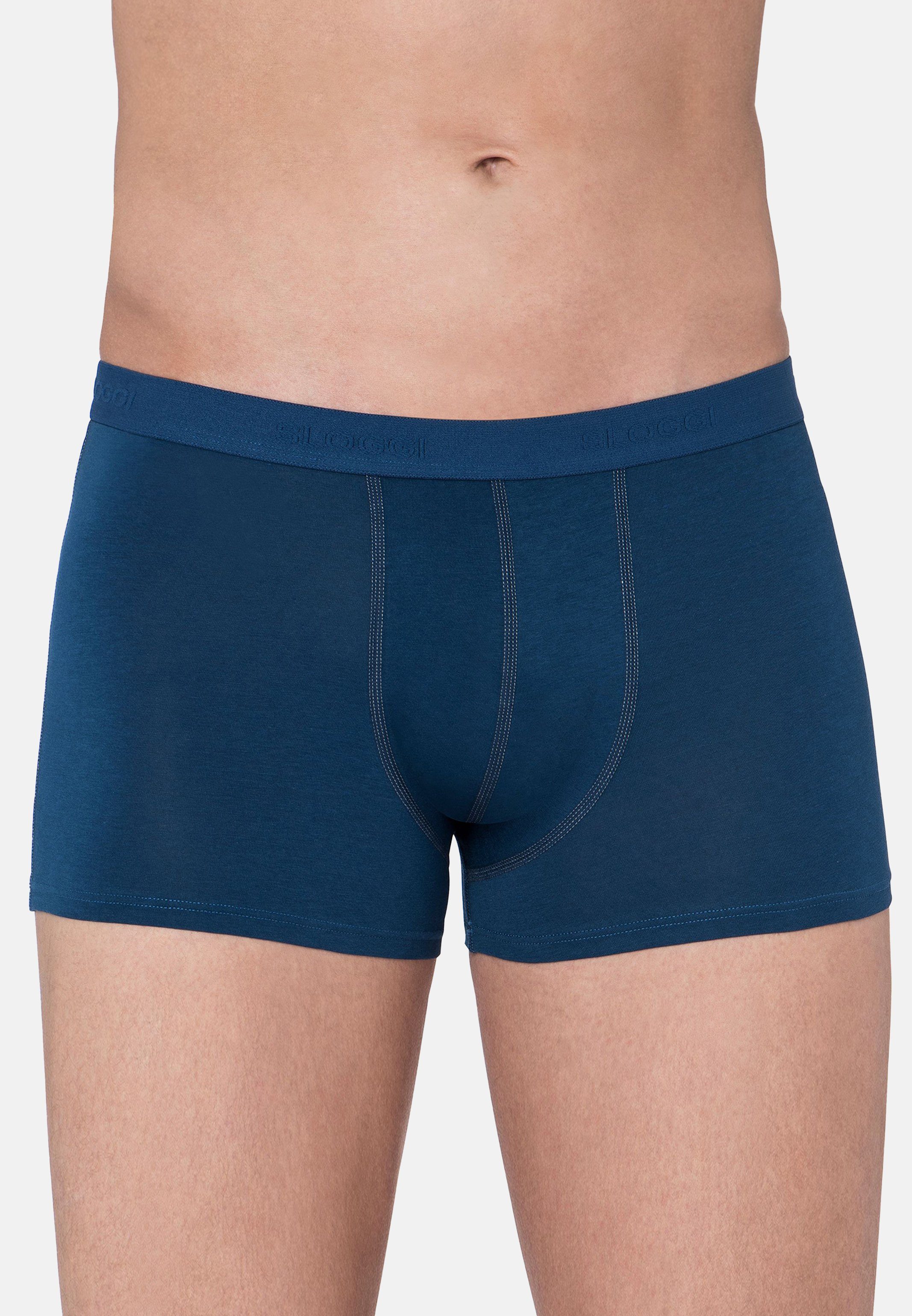 Short Retro Pack Sloggi - 24/7 - Long Eingriff / (1-St) Baumwolle 2er Blue - Midnight Boxer Pant Ohne