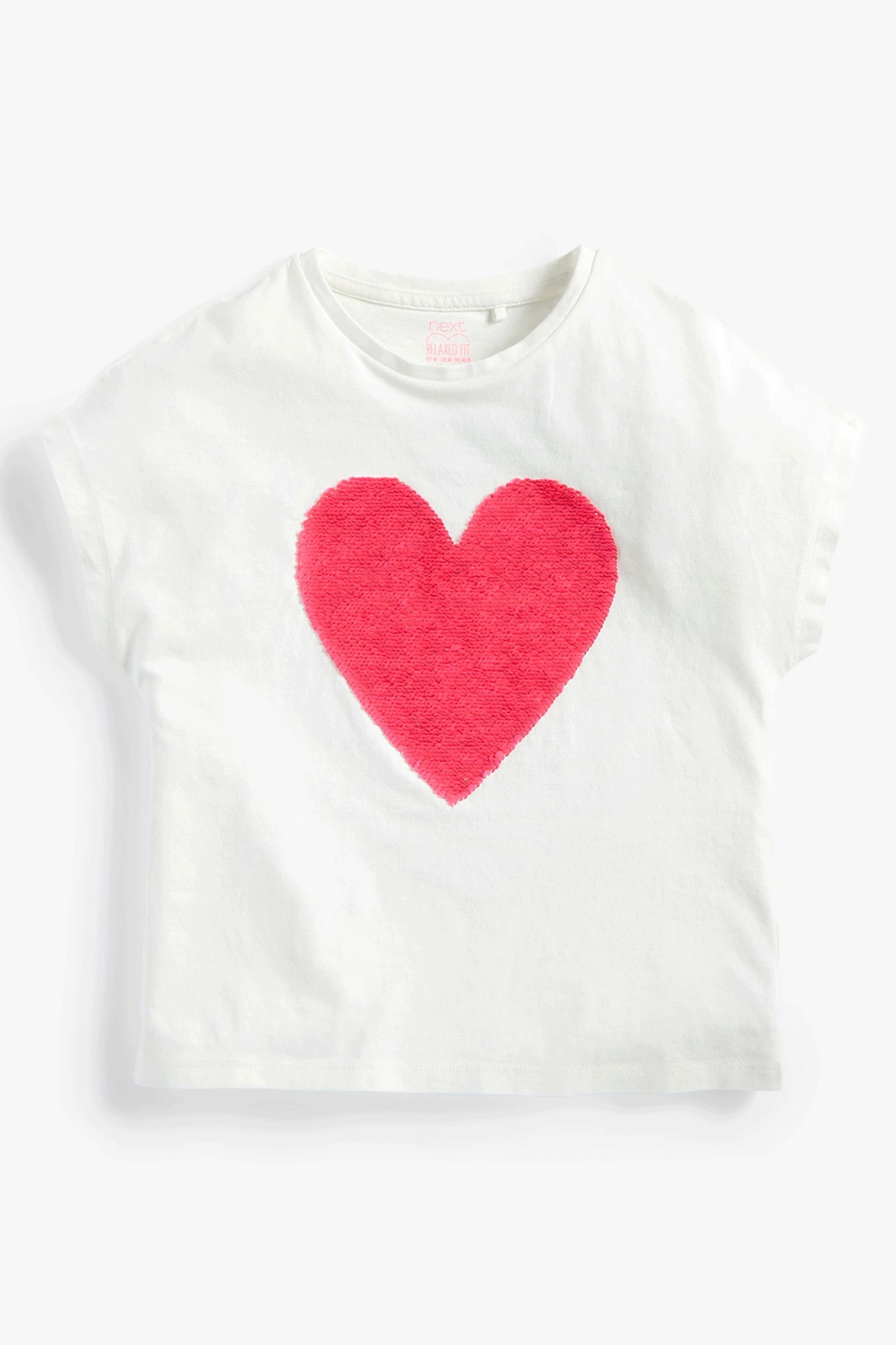 Next T-Shirt (1-tlg) Ecru White/Pink