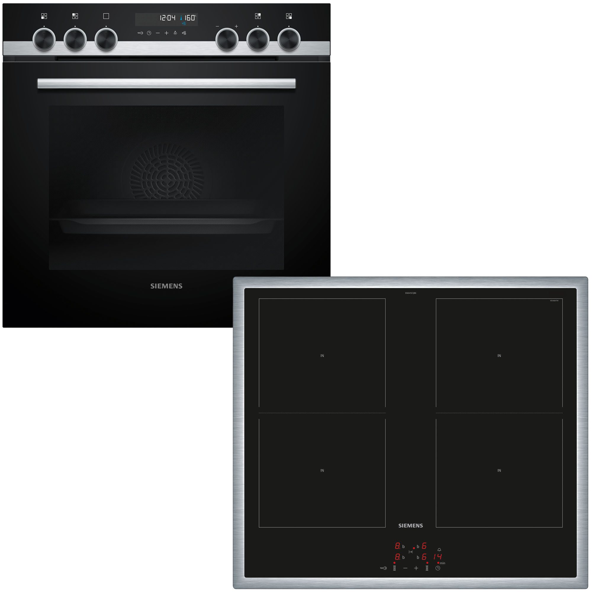 SIEMENS Induktions Herd-Set PQ521DB2ZM, mit Backwagen, Backwagen mit ausziehbarer Tür für bequemes Kochen & Backen