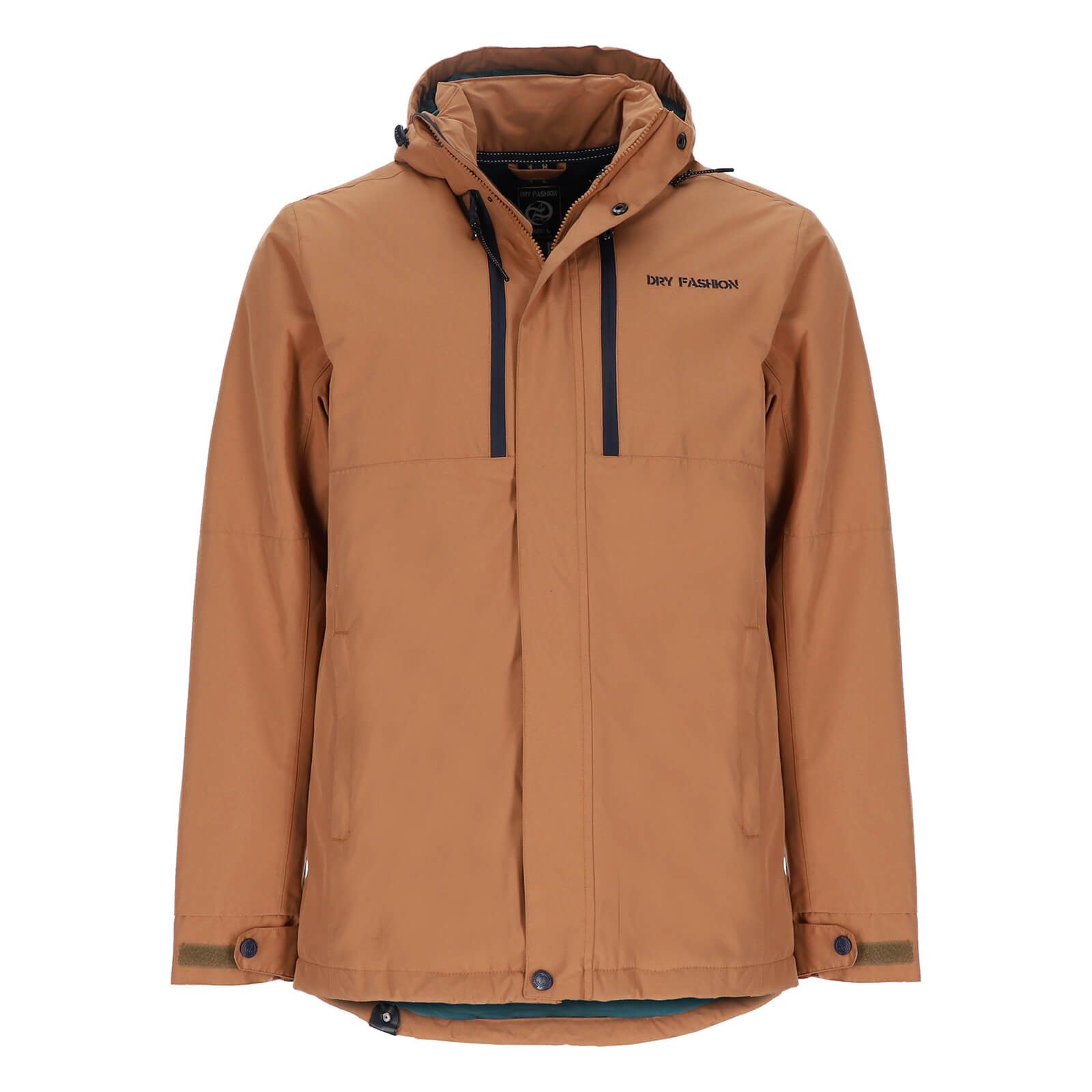 Dry Fashion Parka Grönland Herren Funktionsjacke gefüttert - Outdoor-Jacke Winter-Mantel Wasserdicht, Winddicht, Atmungsaktiv, 2-Wege-Reißverschluss, Kapuze