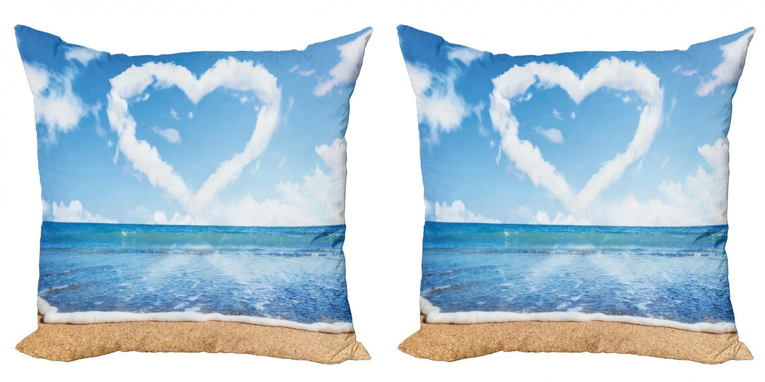 Kissenbezüge Modern Herzform (2 Romantisch Stück), Accent Wolken Doppelseitiger Abakuhaus Digitaldruck