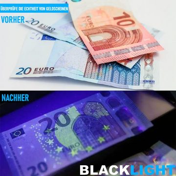 MAVURA Taschenlampe BLACKLIGHT Schwarzlicht LED UV Taschenlicht Schwarzlichttaschenlampe, Ultraviolett Lampe für Bernstein, Urinflecken, Banknoten u.v.m.