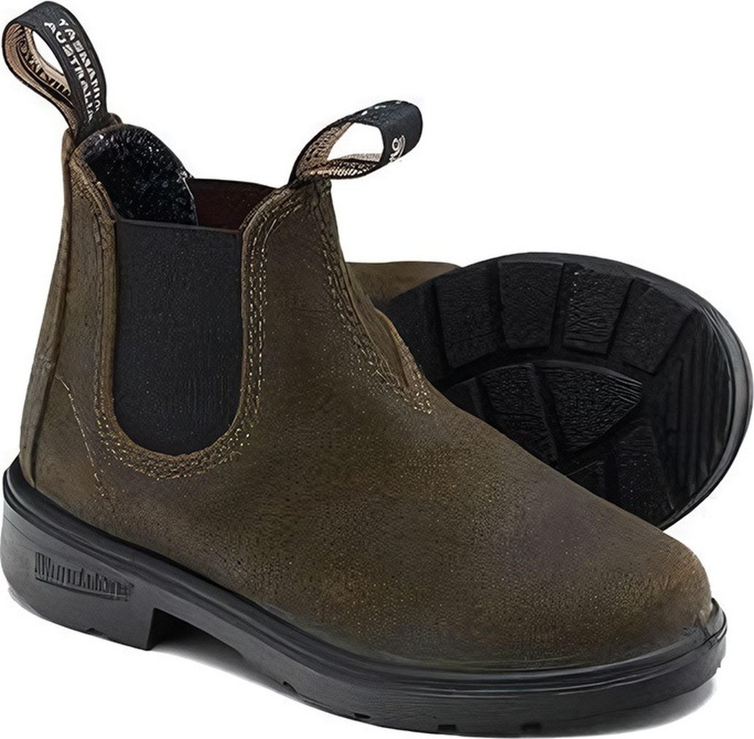 Blundstone #2496 Dark Olive Waxed Suede (Kids) Stiefel