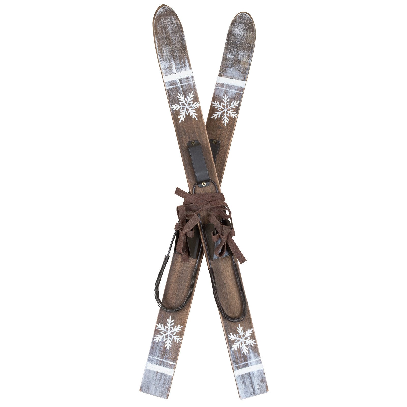 Christmas Paradise Dekoobjekt Deko Ski aus Holz versch. Varianten 50 bis 75cm (Wanddeko oder Tischdeko), mit Bindung und Skistöcken / Skischuhen