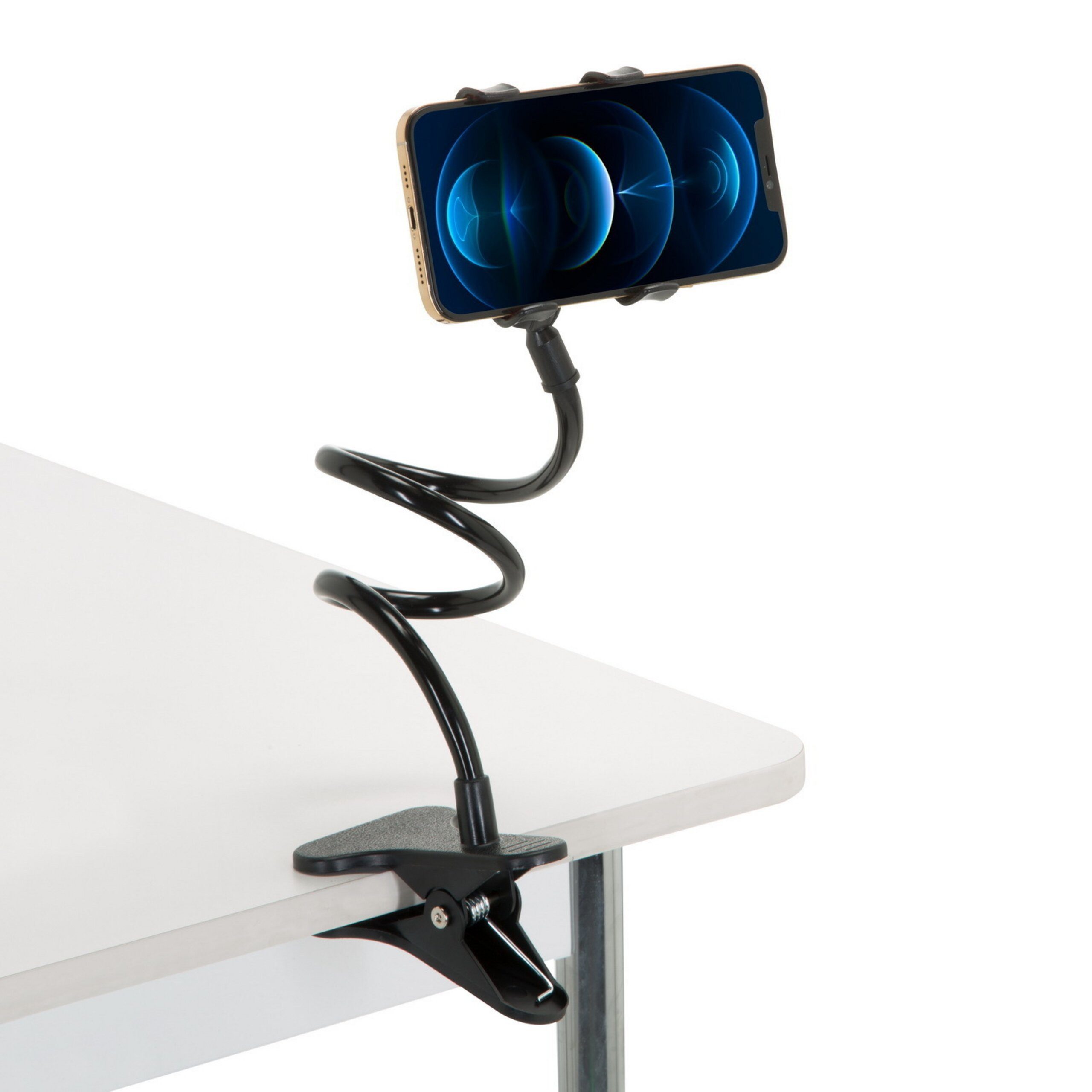 hjh OFFICE Handy-Halterung Handy & Tablet Halterung Flexmobi, (bis 4.3 Zoll, Halter mit Schwanenhals, 360° schwenkbar)