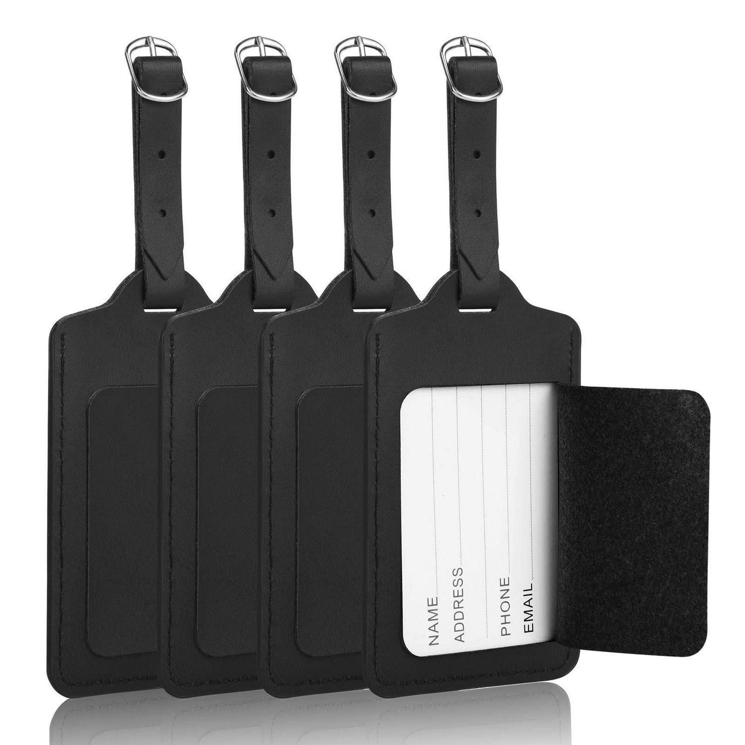 LuxusKollektion Gepäckanhänger Kofferanhänger Gepäckanhänger Namensschild Adressschild 4PCS Schwarz