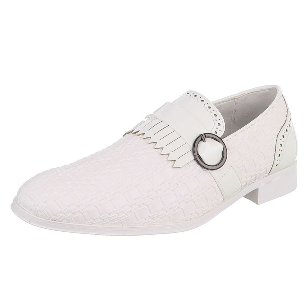 Coolwalk Herren Slipper mit Flecht-Optik und Schnalle Slipper (91917869) Blockabsatz Slipper in Weiß