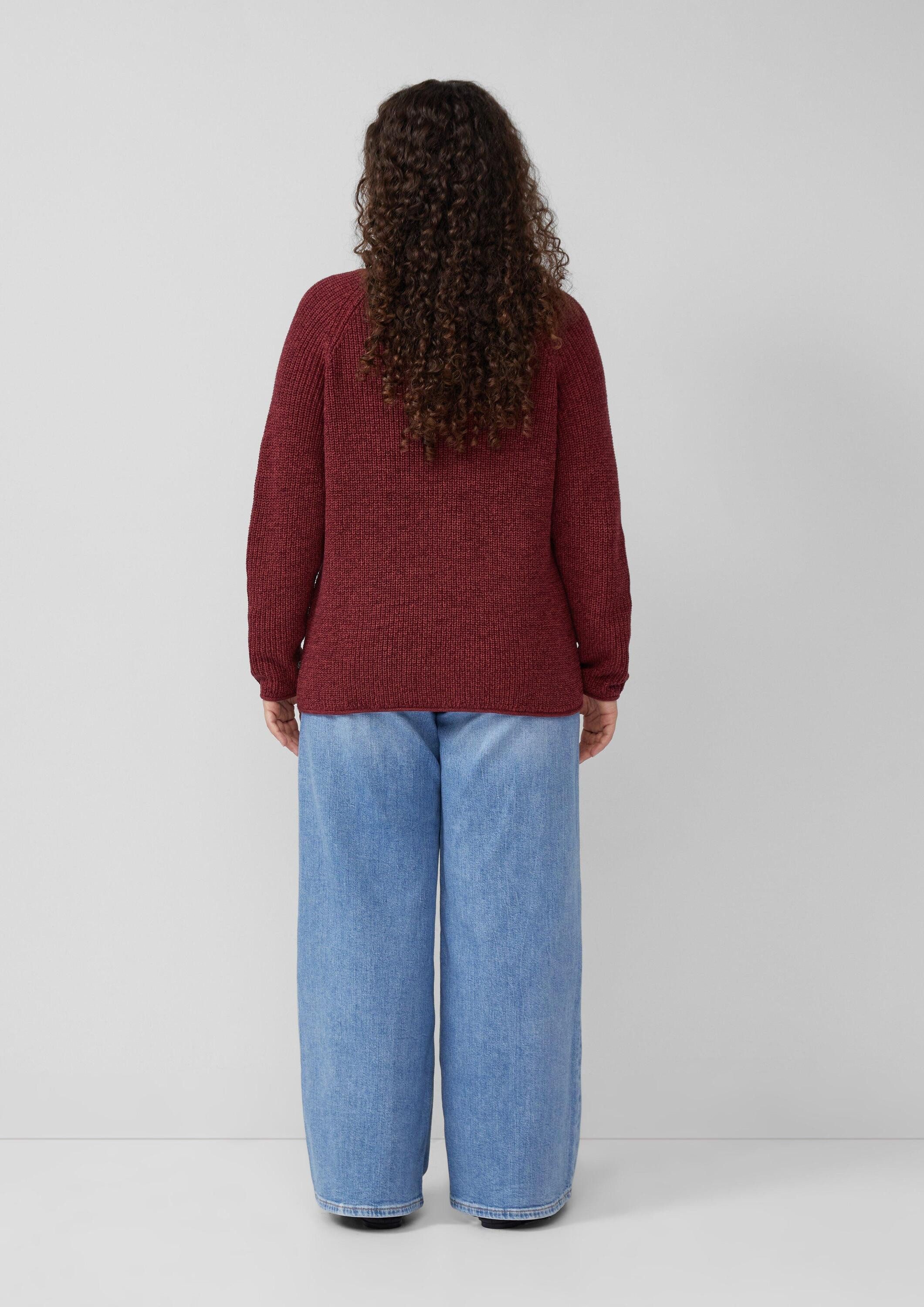 QS Longpullover Strickpullover Melierter Strickpullover mit günstig online kaufen