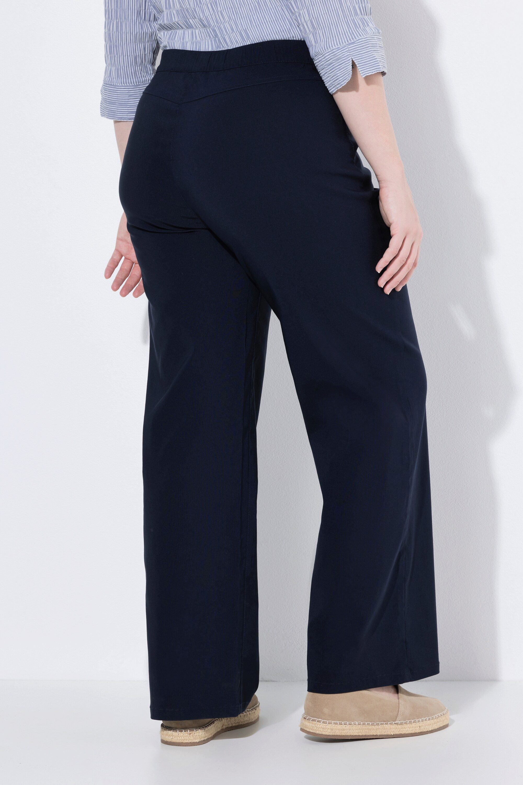 Ulla Popken Funktionshose Bengalinhose Mary weites Bein Elastikbund Stretch