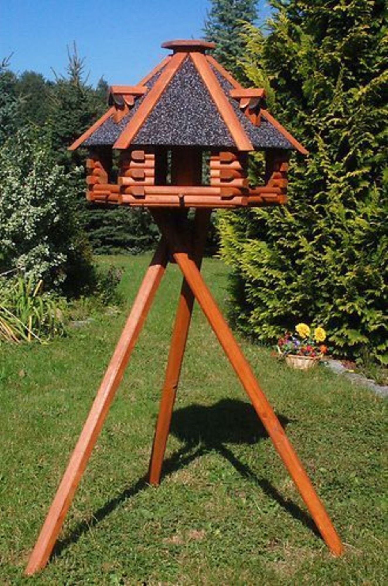 DSH DEKO SHOP HANNUSCH Vogelhaus Vogelhaus mit Ständer XXL 70 x 45 cm