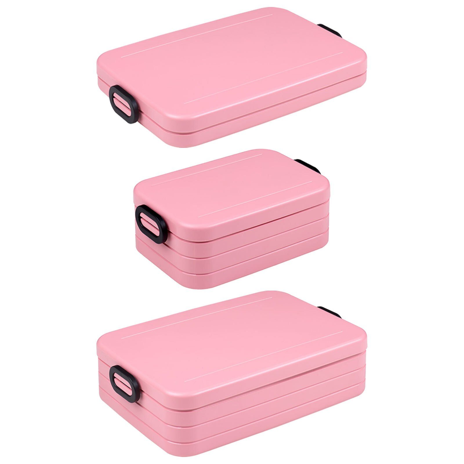 (ABS), Pink (3-tlg), a 3er Set, Large Midi Mepal Take Spülmaschinengeeignet Break Flat Lunchbox Lunchboxen Acrylnitril-Butadien-Styrol Nordic
