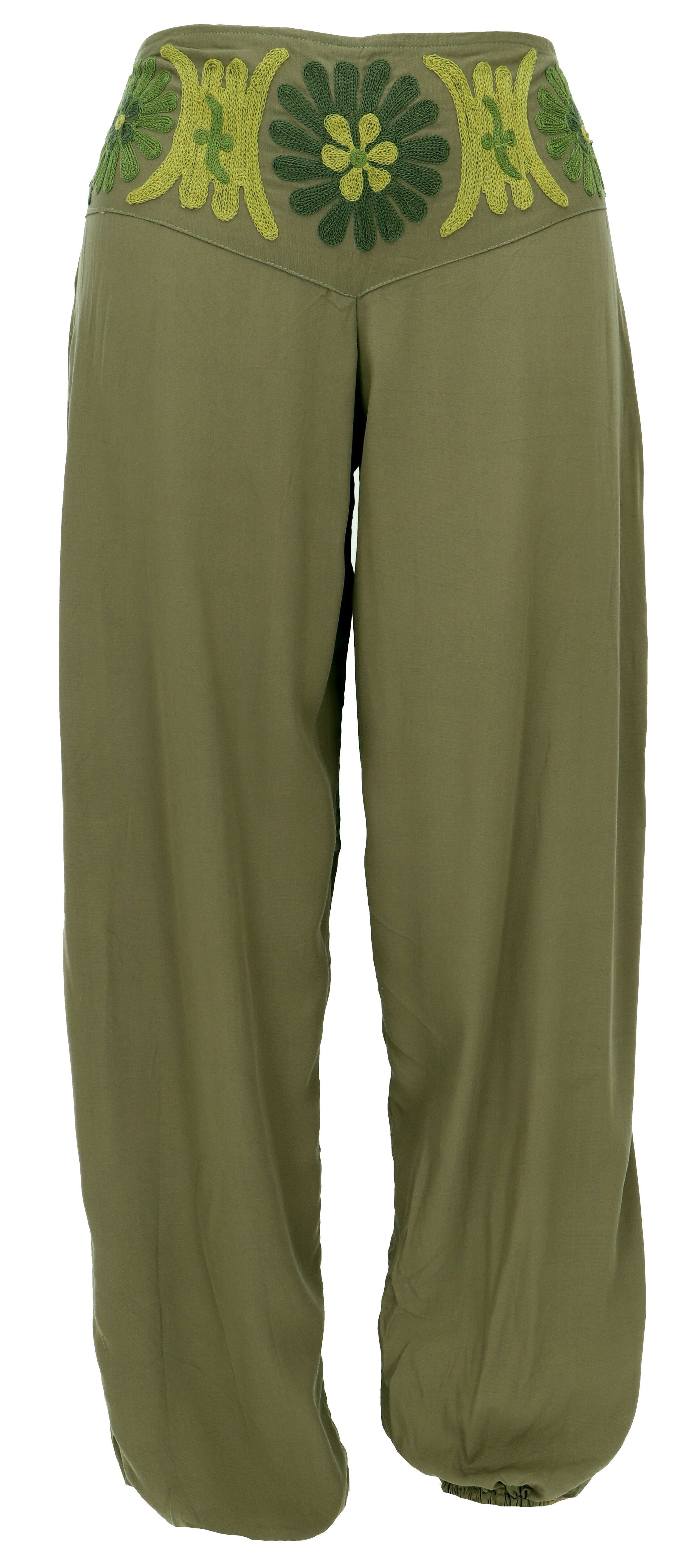 Relaxhose Bestickte Boho Pluderhose, Muckhose, Haremshose..