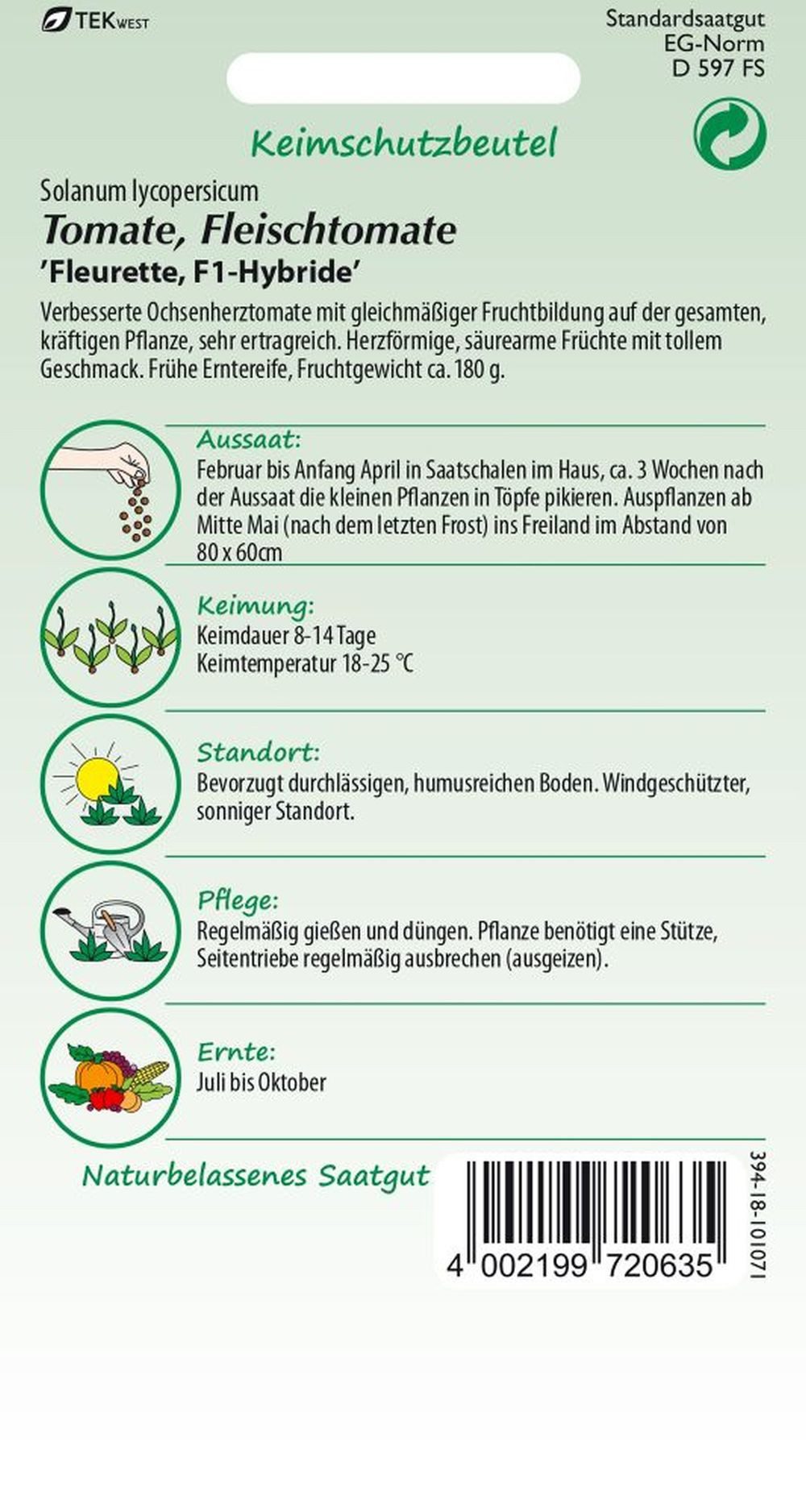 SAMEN PFANN Gemüsesamen Tomate, Fleurette F1 (Ochsenherztomate) - Saatgut T günstig online kaufen
