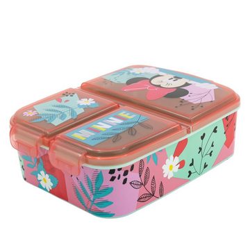 Disney Lunchbox Disney Minnie Maus 4 teiliges Lunch Set, Kunststoff Alu, (4-tlg), Brotdose Alu-Trinkflasche - Löffel Gabel