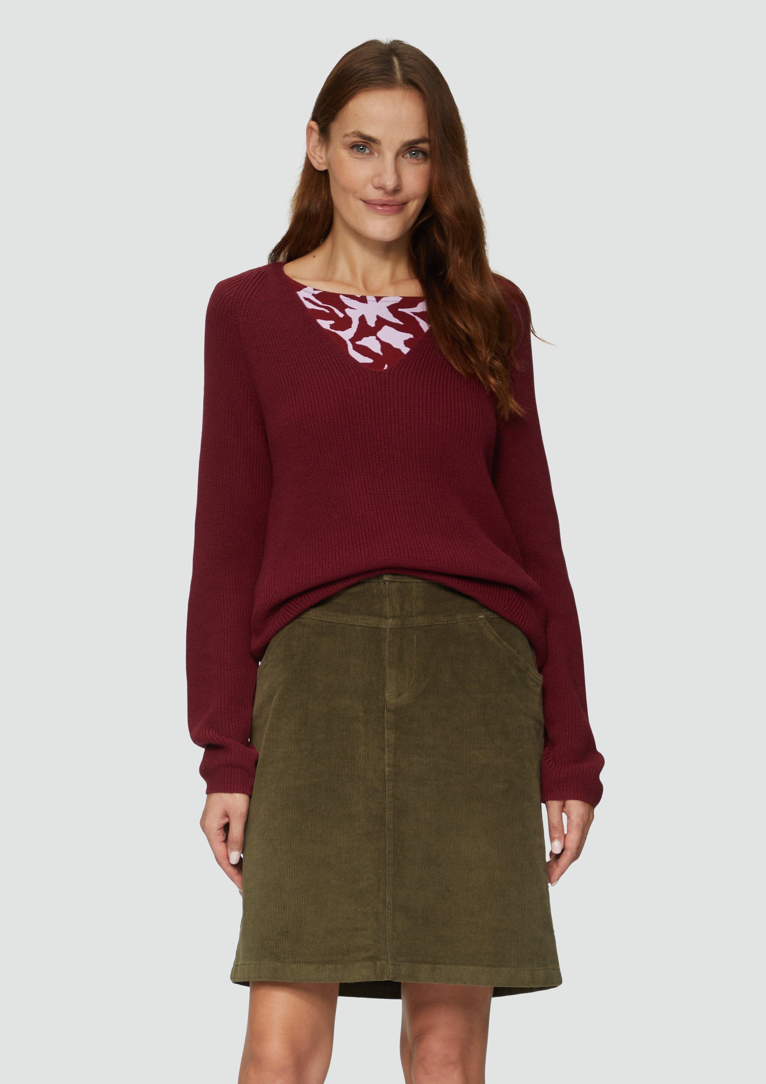 s.Oliver Strickpullover Strickpullover mit V-Ausschnitt aus günstig online kaufen