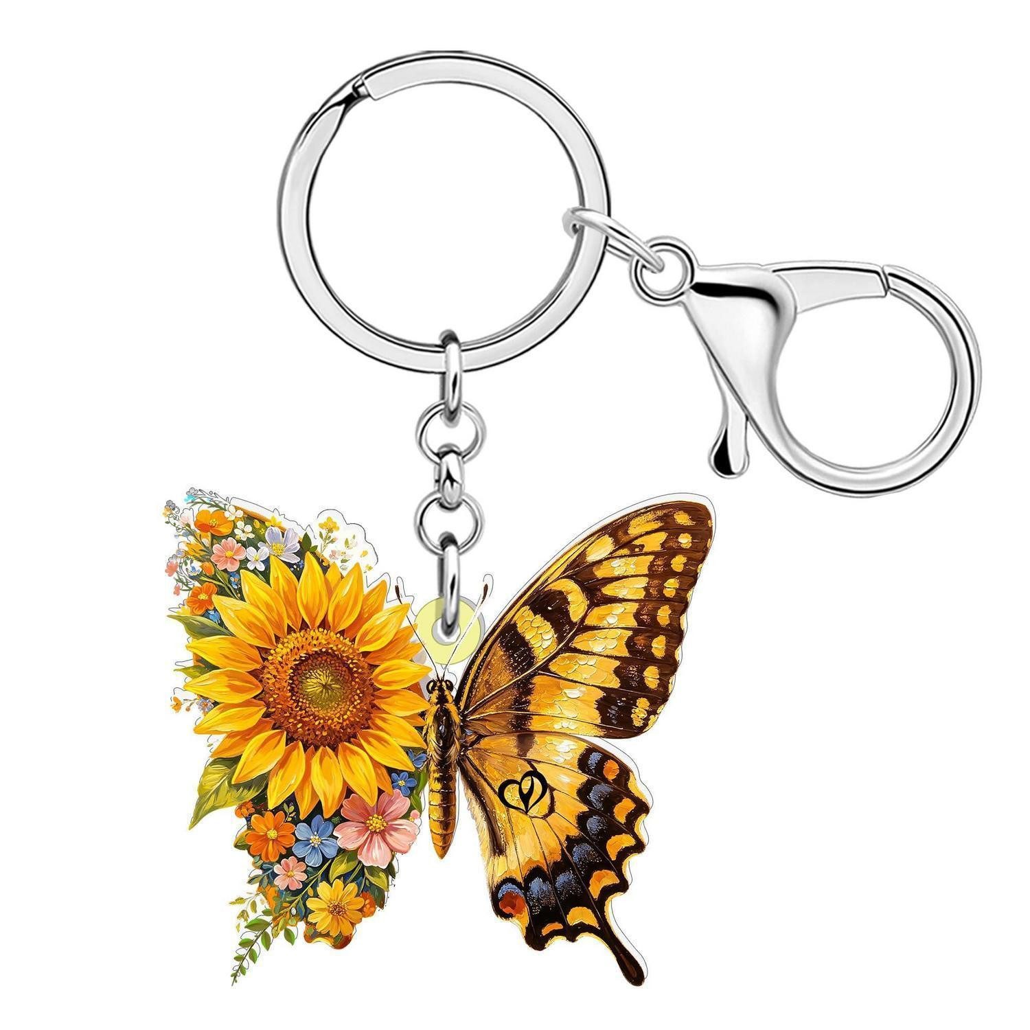 LuxusKollektion Schlüsselanhänger Schmetterling Schlüsselanhänger Sommer Gelb