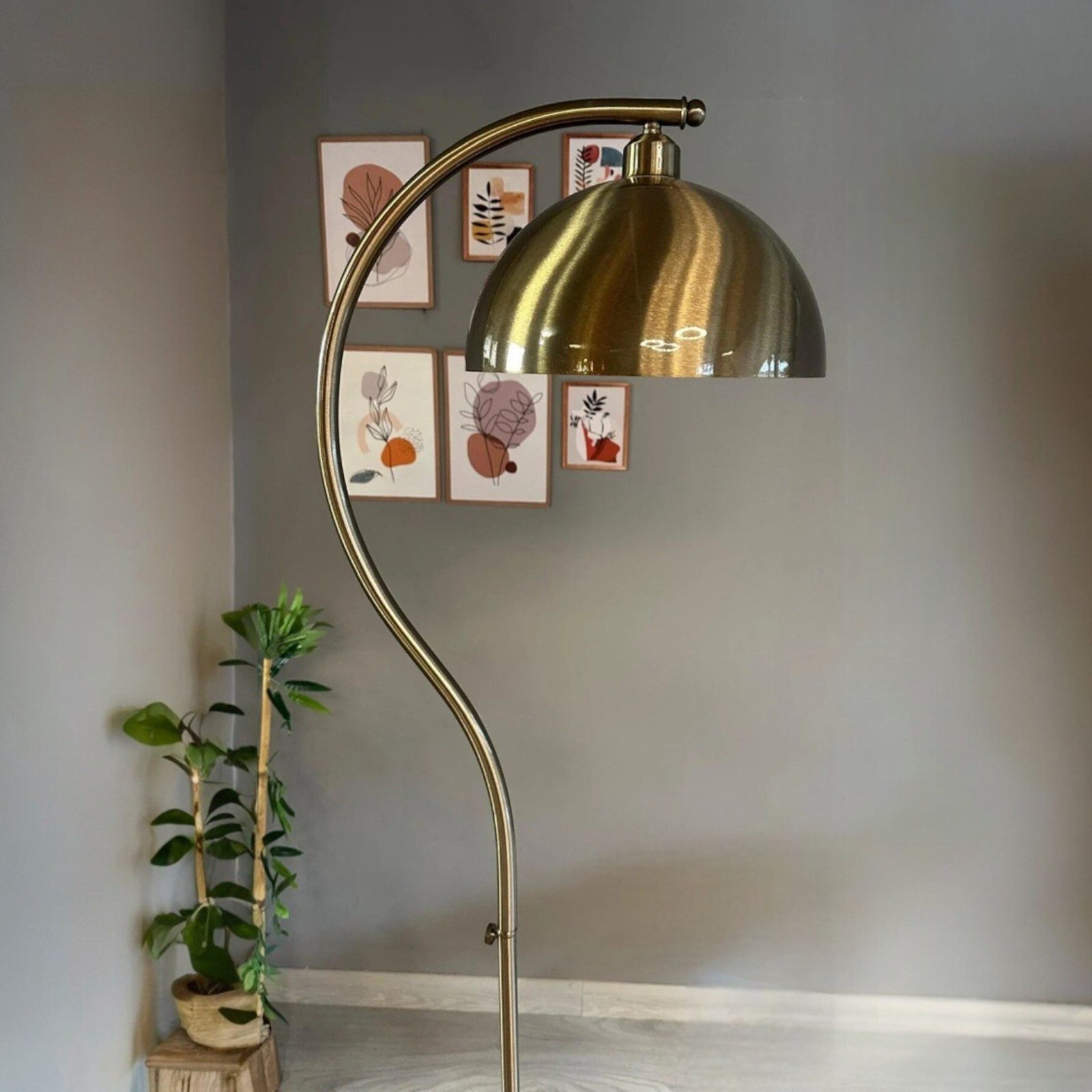 Bamyum Stehlampe Stehlampe Modern Dekorative Metall Lampe, ohne Leuchtmittel, E27, verstellbarer Lampenschirm, Stehluchte mit Ablage – Bild 4 von 5