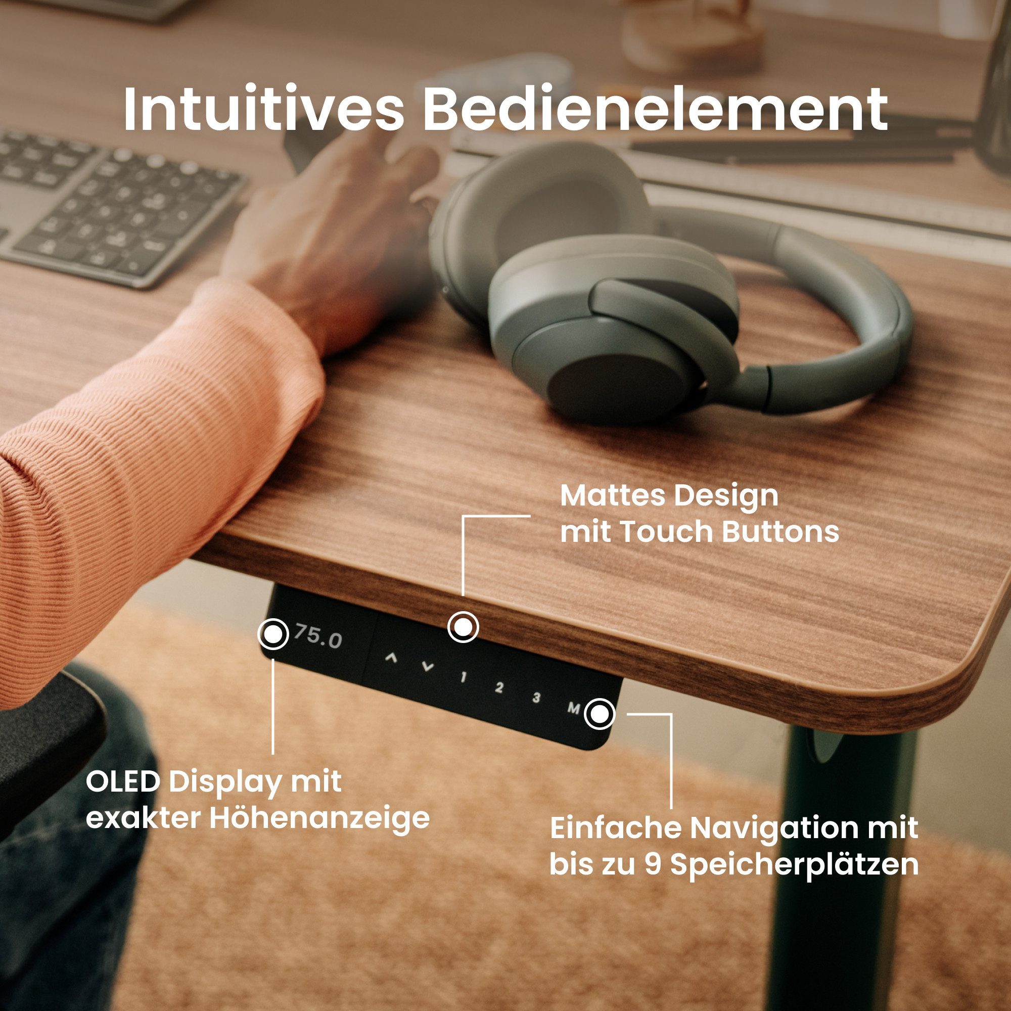 Ergotopia Schreibtisch Desktopia One (elektrisch höhenverstellbarer Schreibtisch Gestell), elektrisch höhenverstellbares Tischgestell