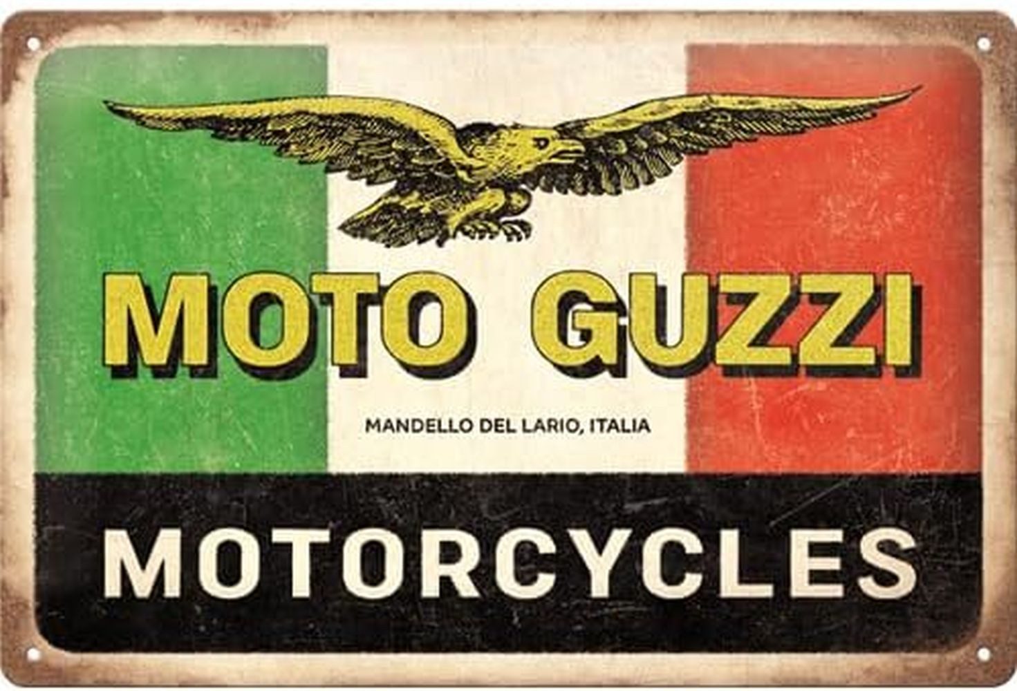 Metallschild Blechschild 20 x 30cm - Moto Guzzi - Motorcycles Italia