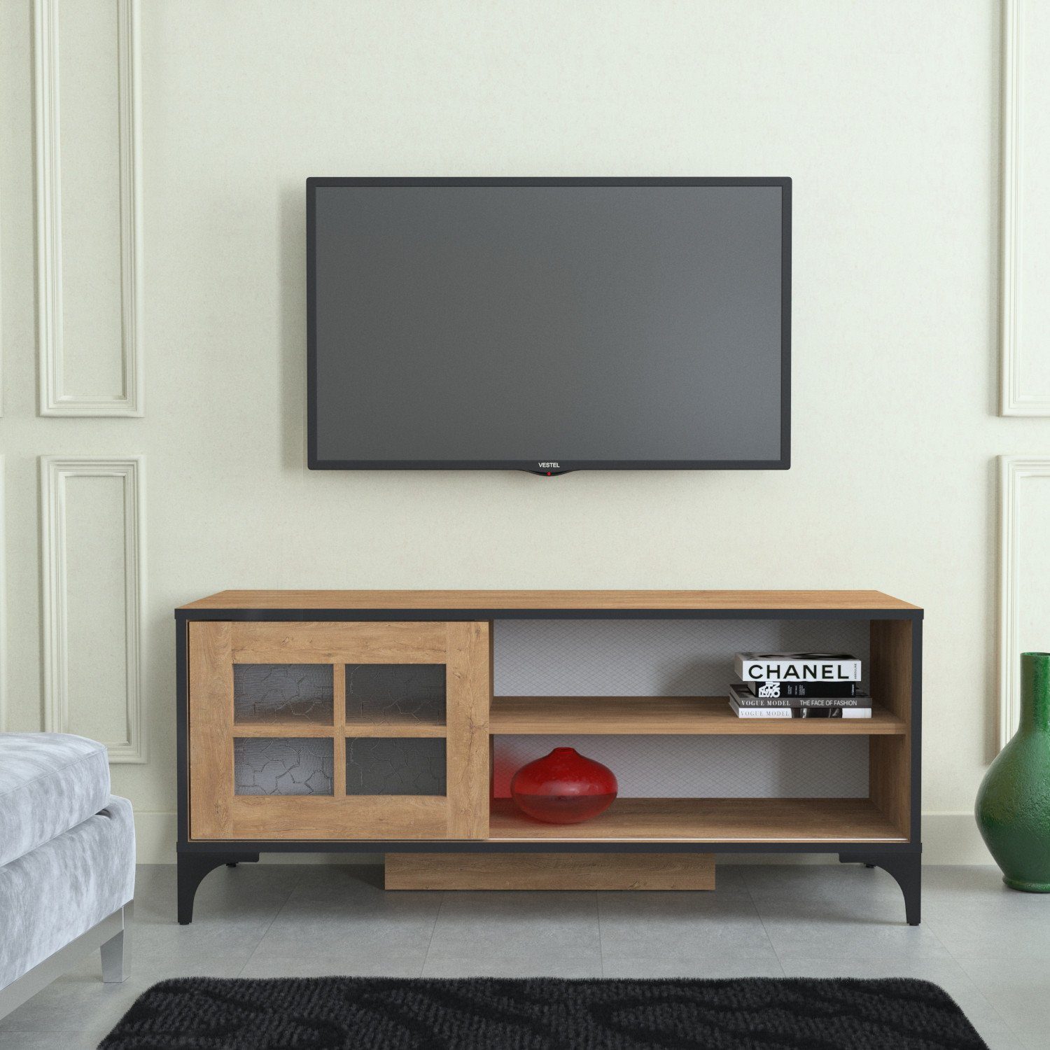 Skye Decor TV-Schrank Schränke, 54x125x42 cm, 100% Melaminbeschichtete Partikelplatte