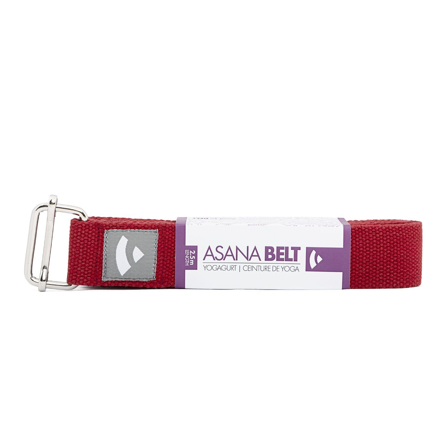 bodhi Yogamatte Yogagurt mit Schiebeschnalle ASANA BELT 2,5m, Metall weinrot